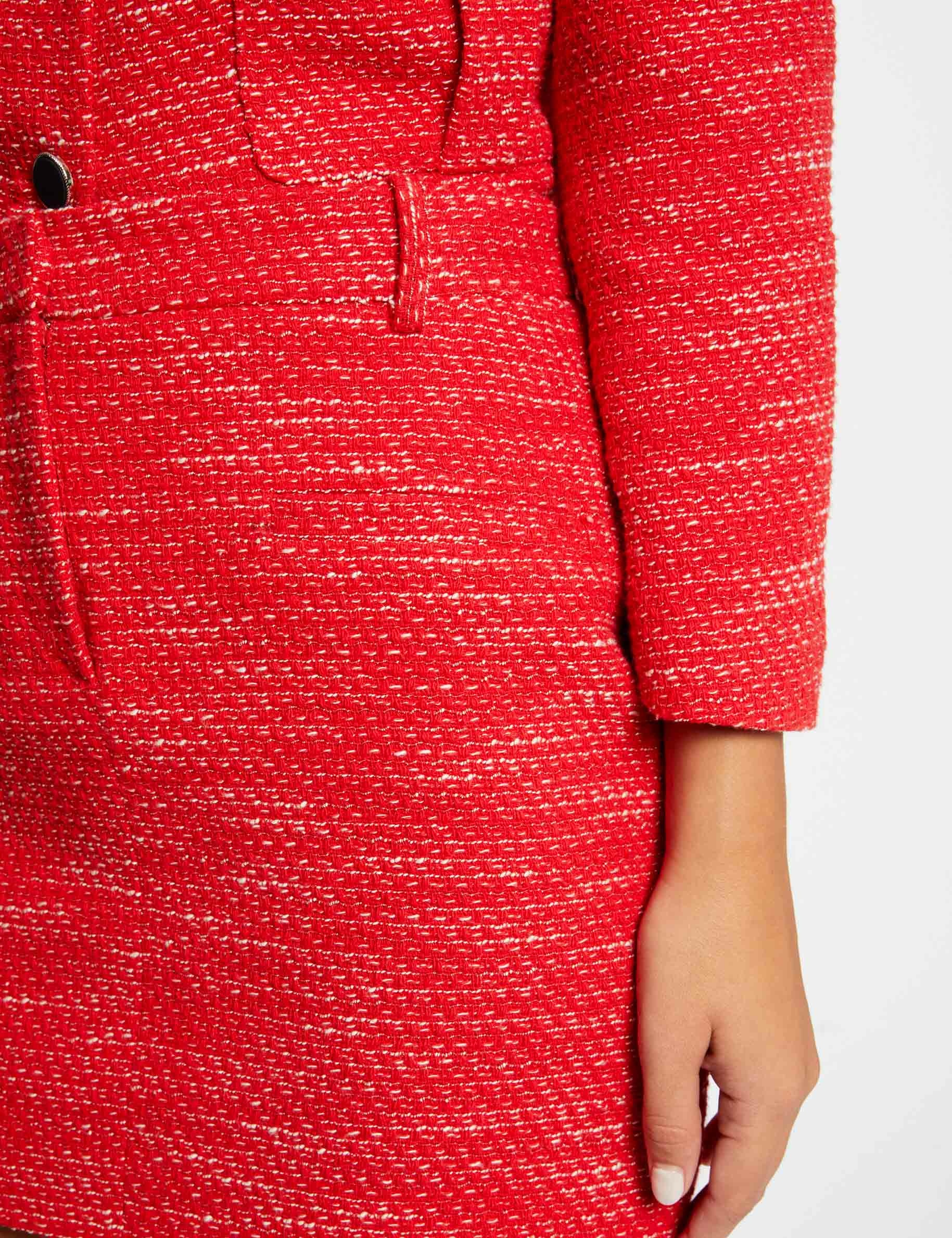 Falda recta corta rojo mujer