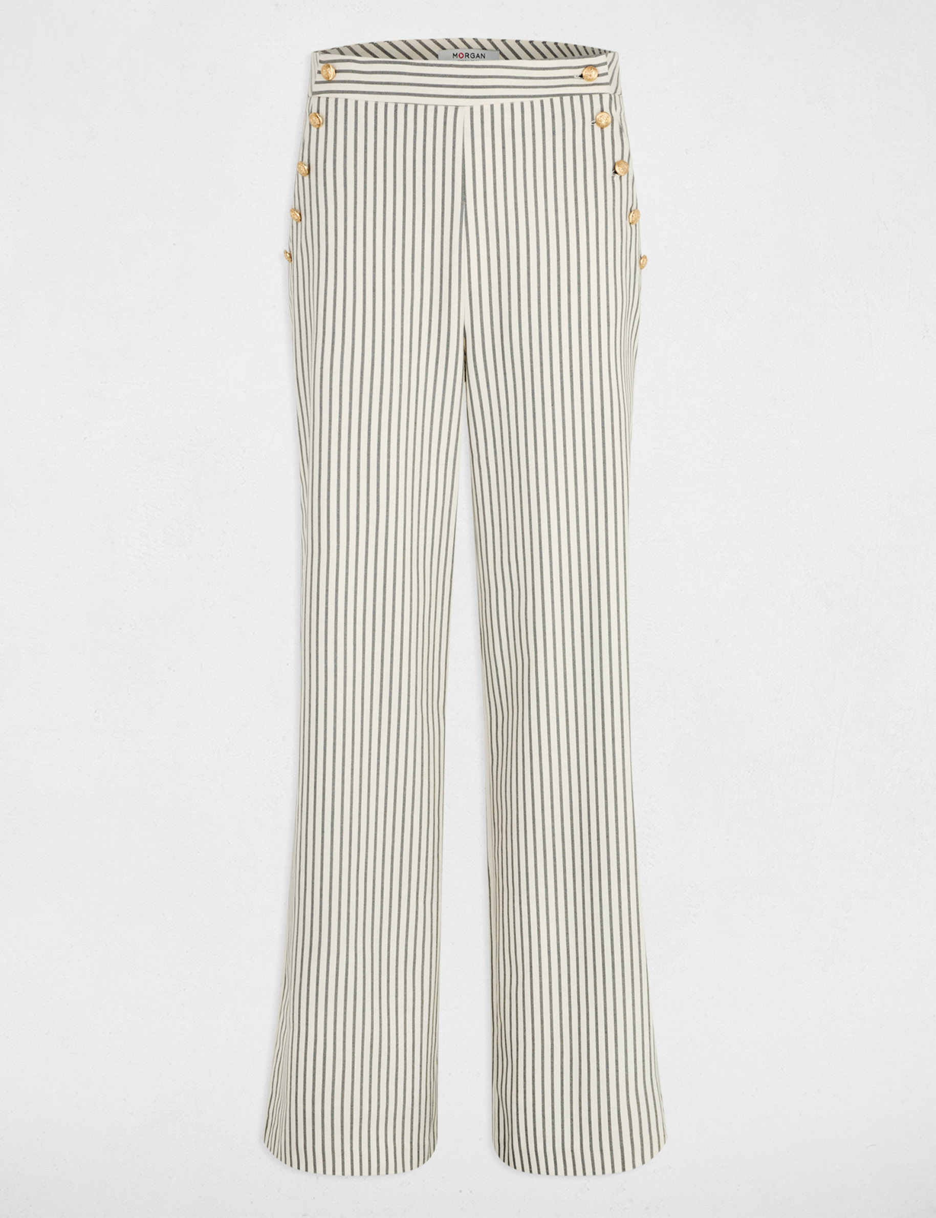 Pantal&oacute;n ancho de rayas multicolor mujer
