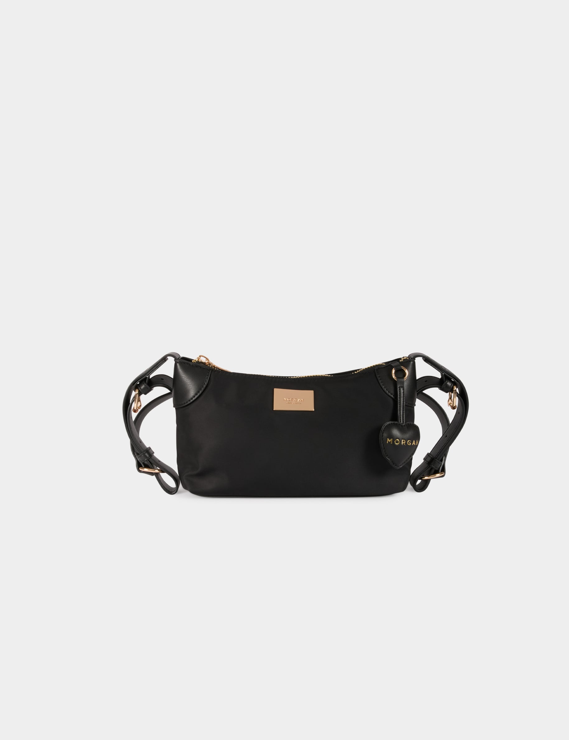 Bolso nylon polipiel negro mujer