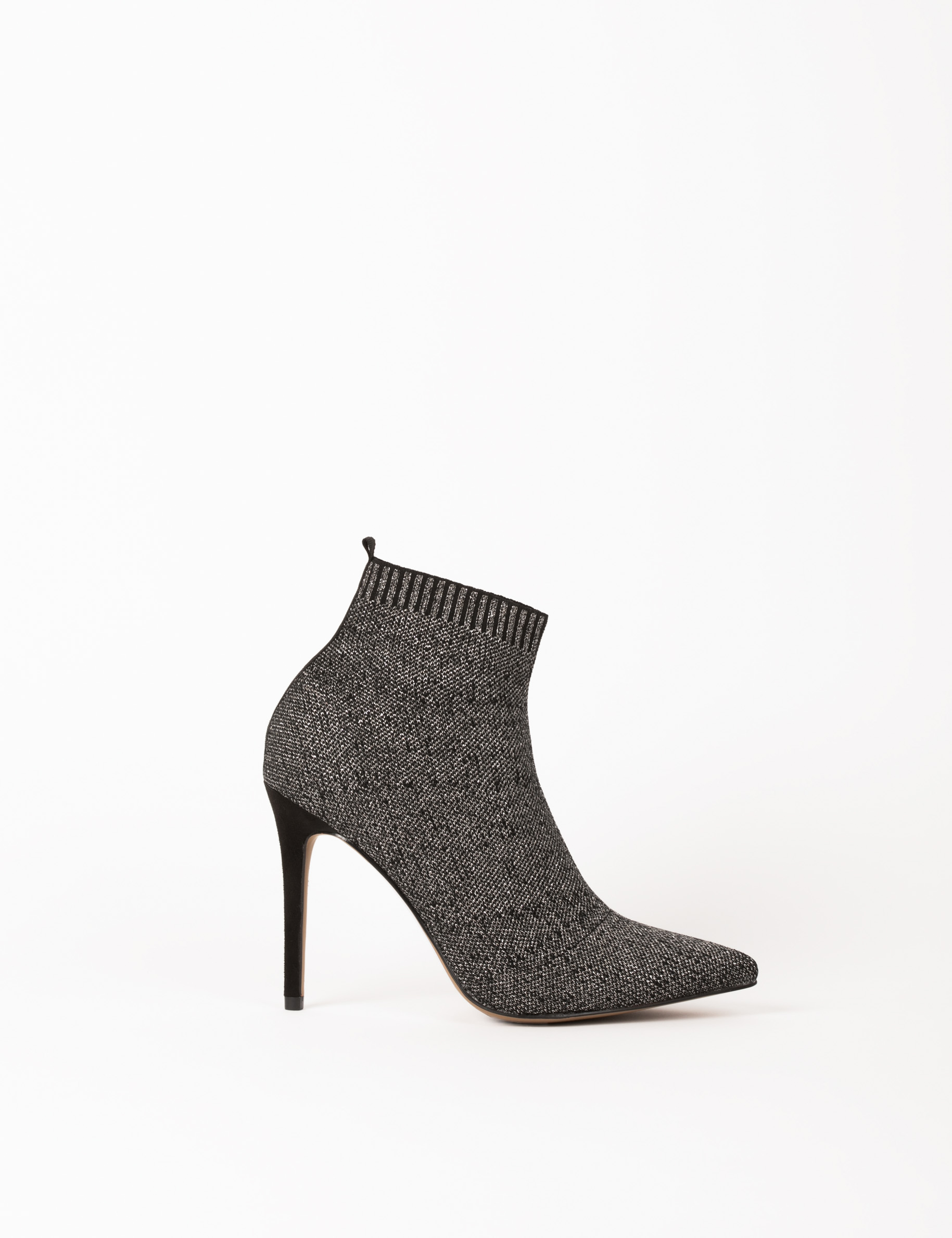 Botines de tacones de aguja plateado mujer