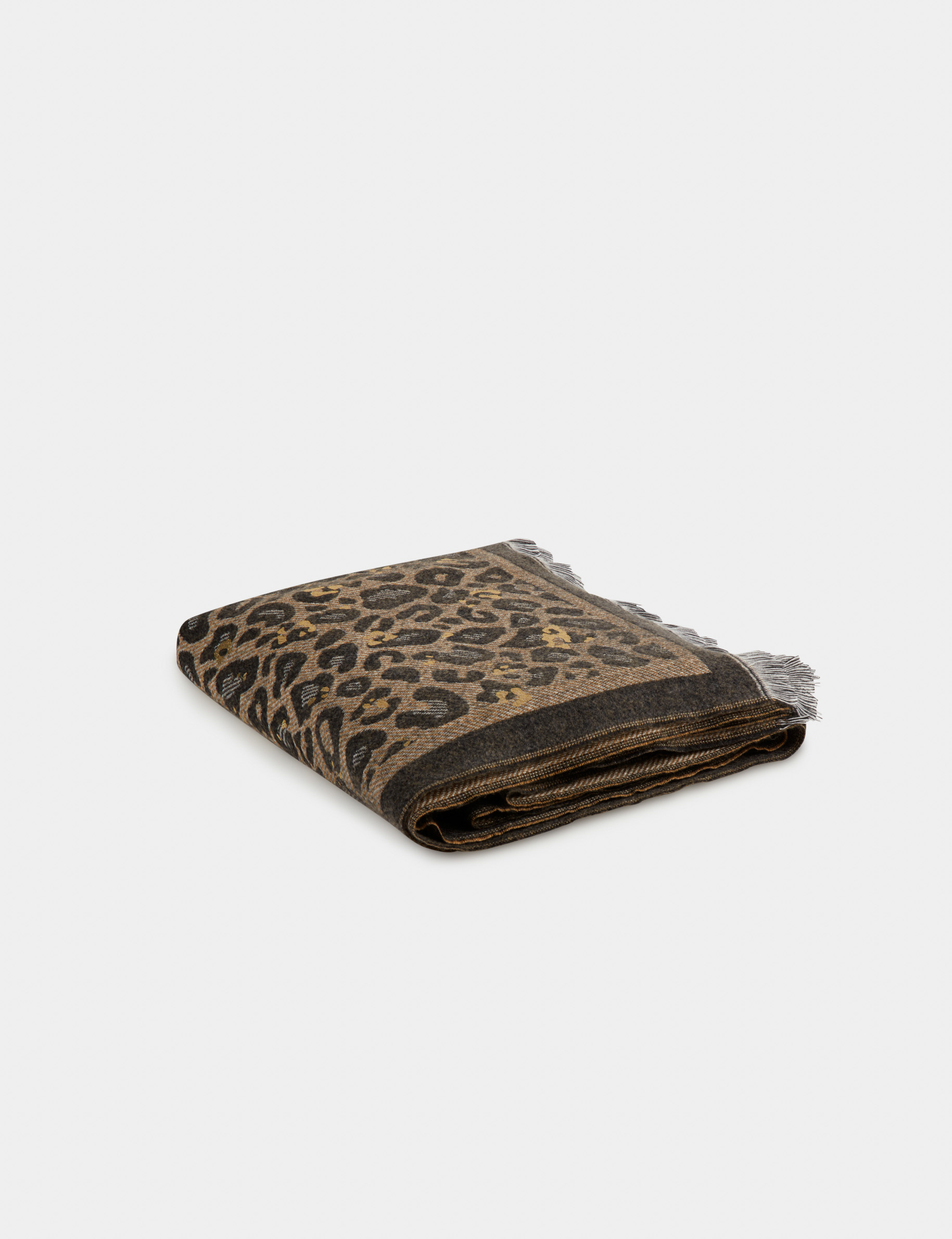 bufanda con estampado de leopardo negro mujer Bufanda con estampado de leopardo negro mujer