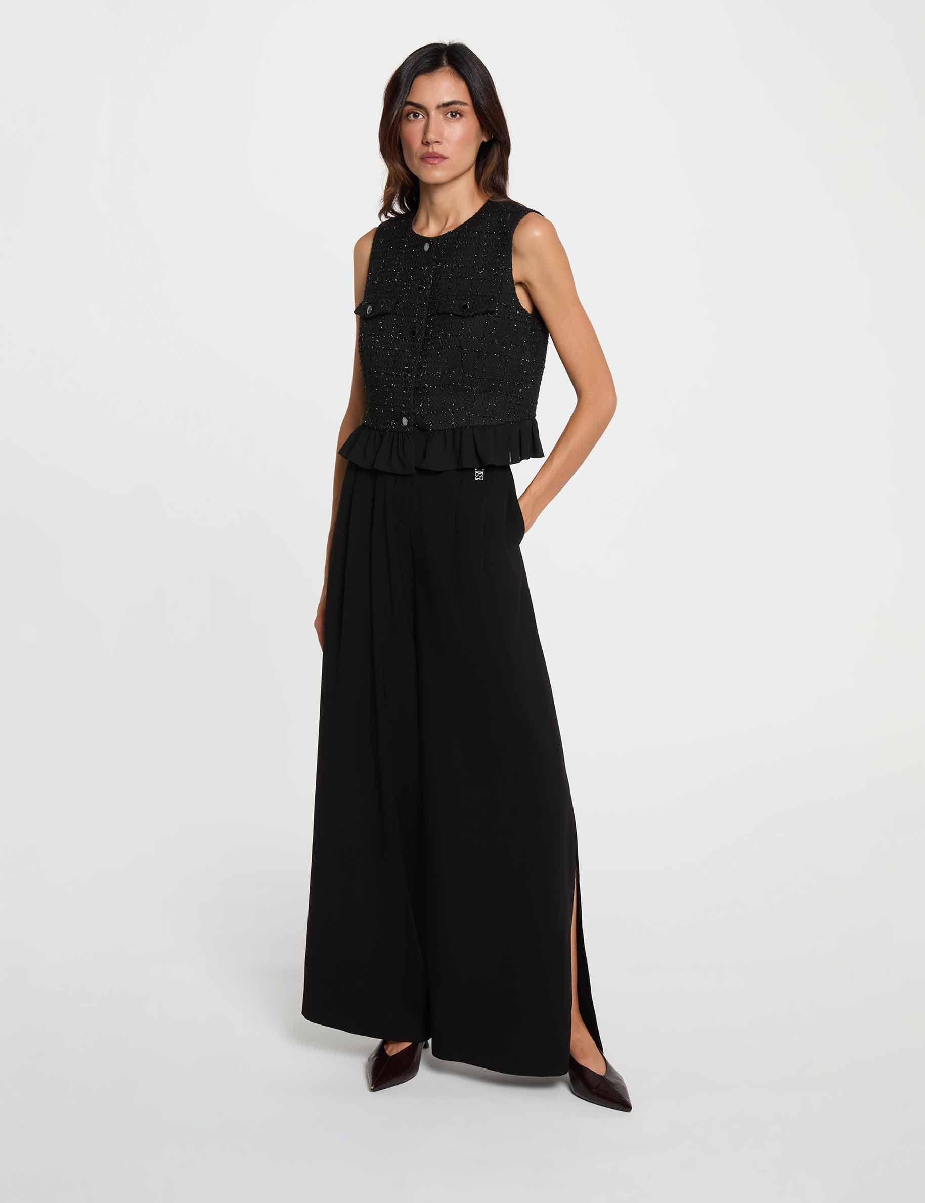 Camisa sin mangas negro mujer
