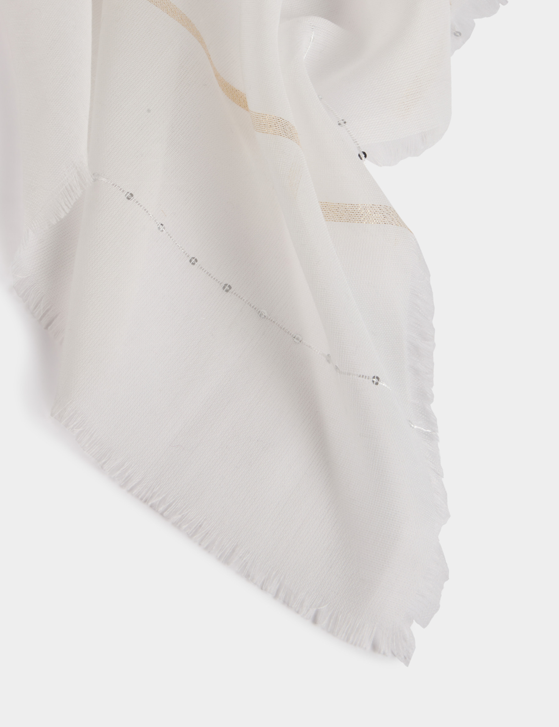 Fular con lentejuelas blanco mujer