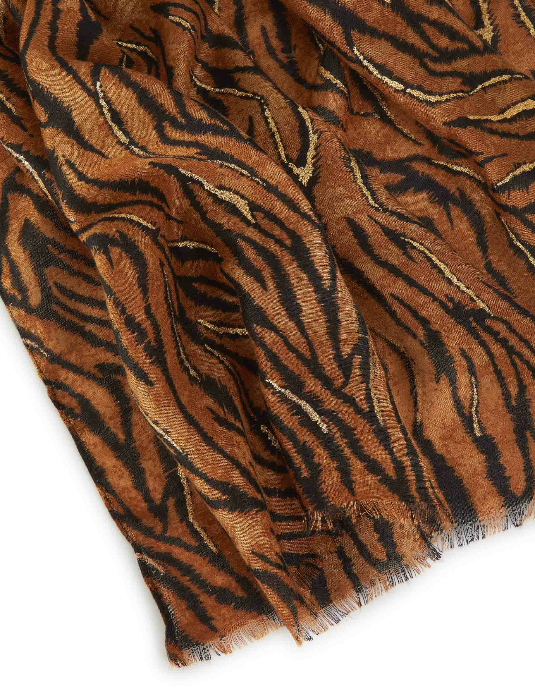 fular estampado animal marron mujer Fular estampado animal marrón mujer