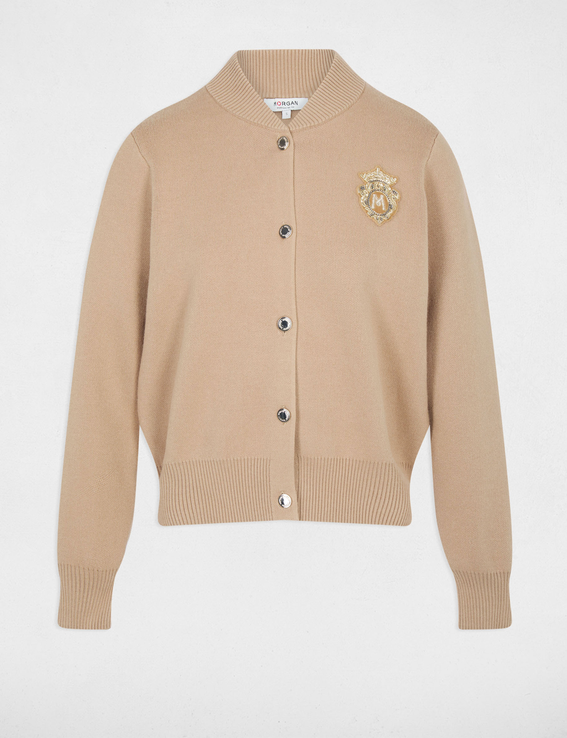 Jersey con cuello teddy c&aacute;mel mujer