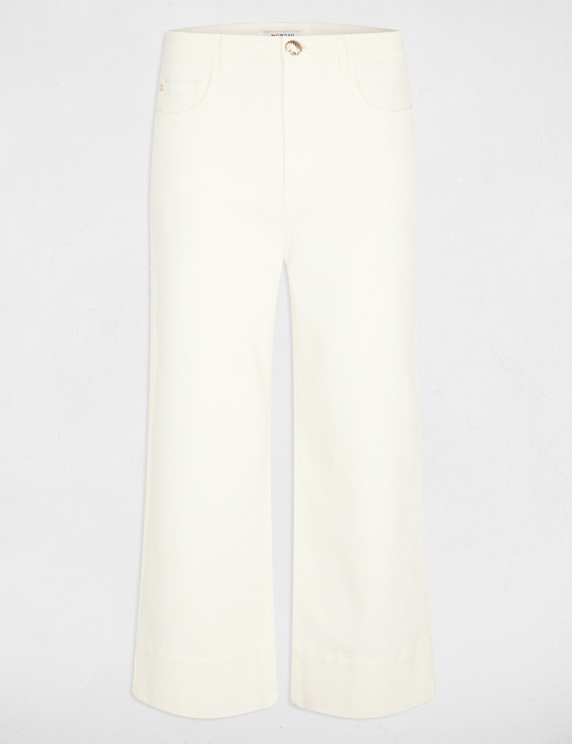 Pantal&oacute;n culotte de tiro alto blanco mujer