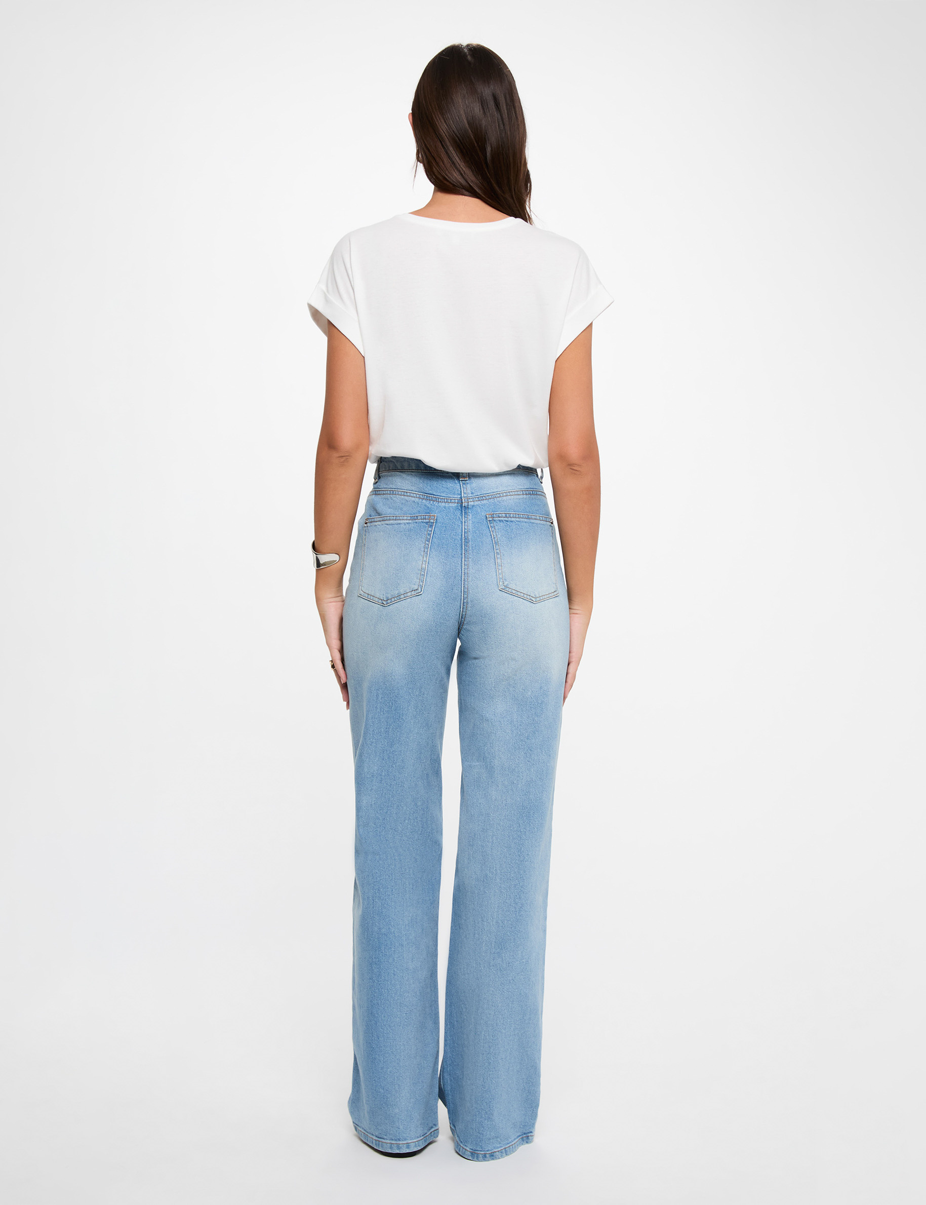 Camiseta bordada blanco mujer