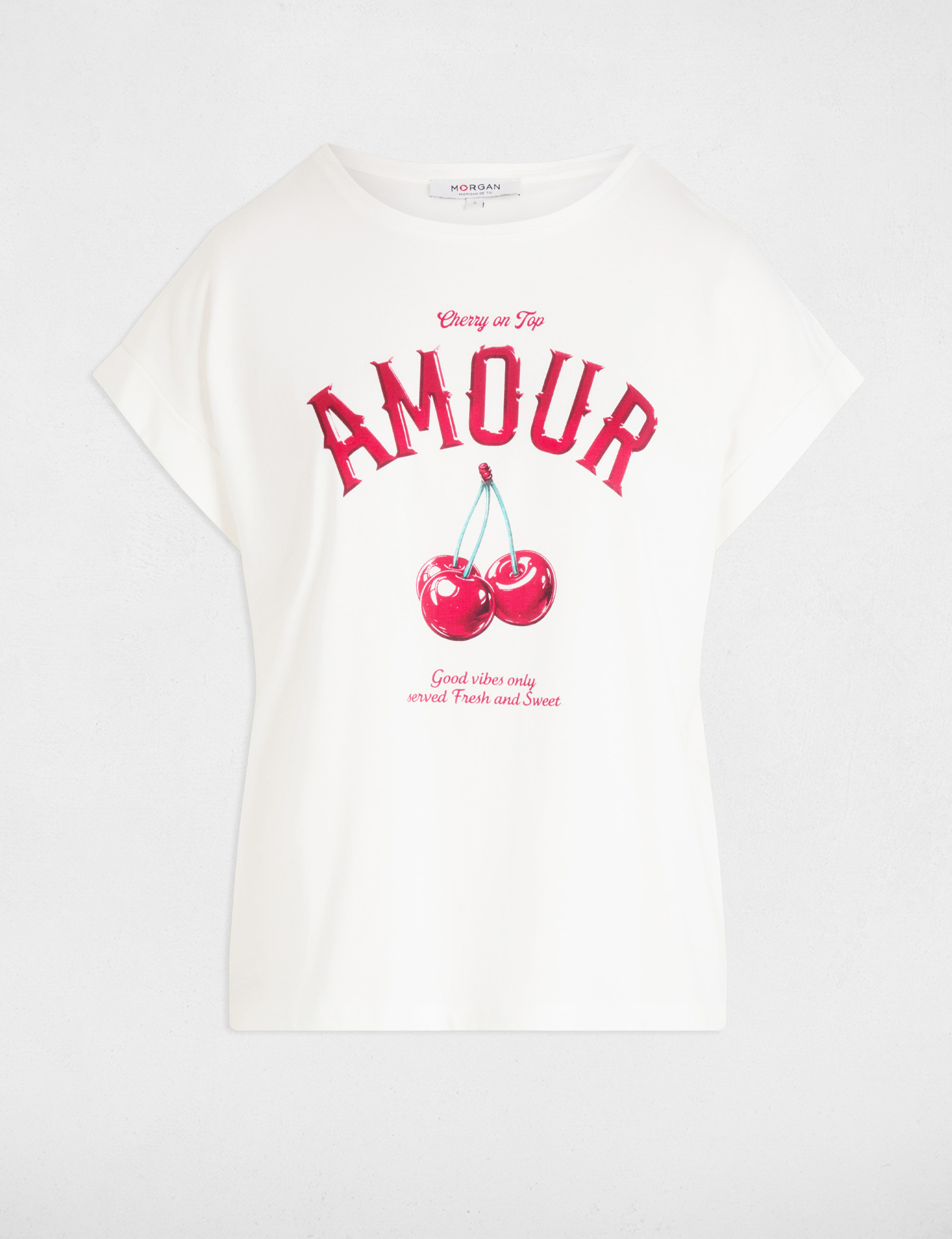 Camiseta con inscripción blanco mujer