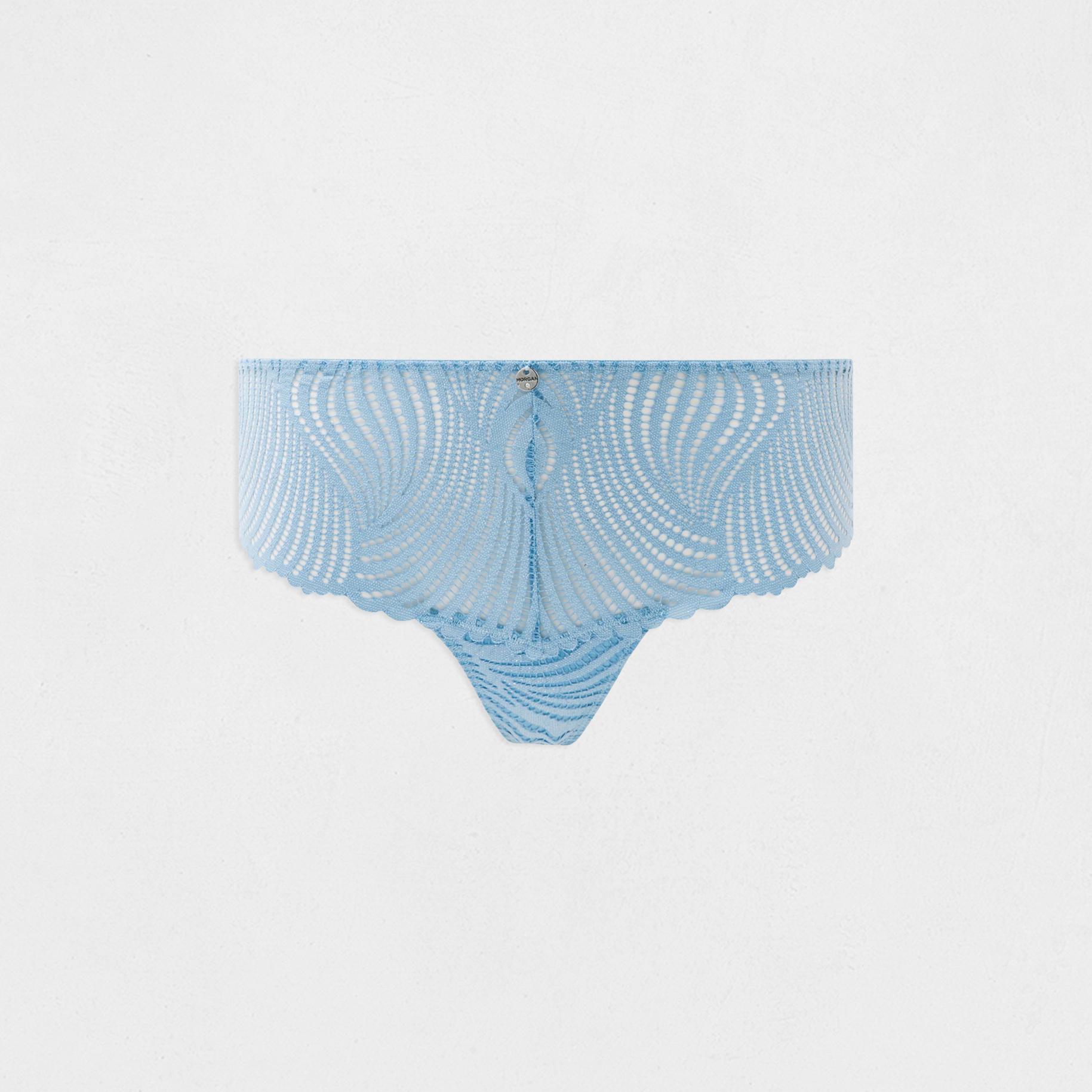 Shorty de encaje azul mujer