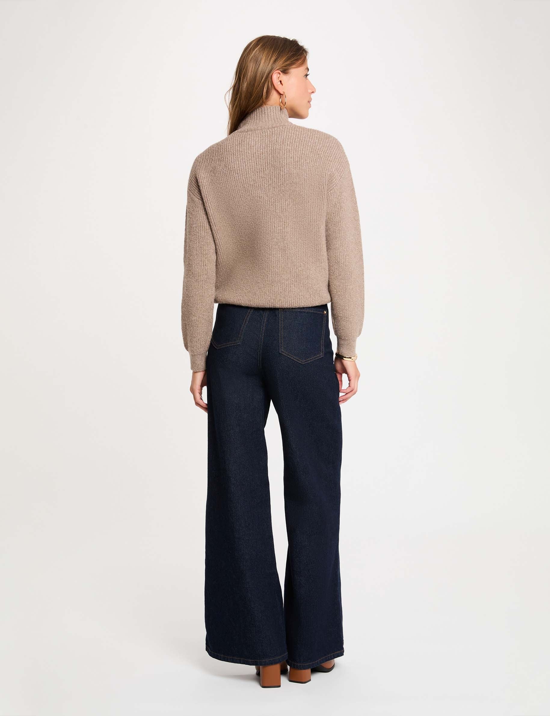 Jersey de cuello alto topo mujer