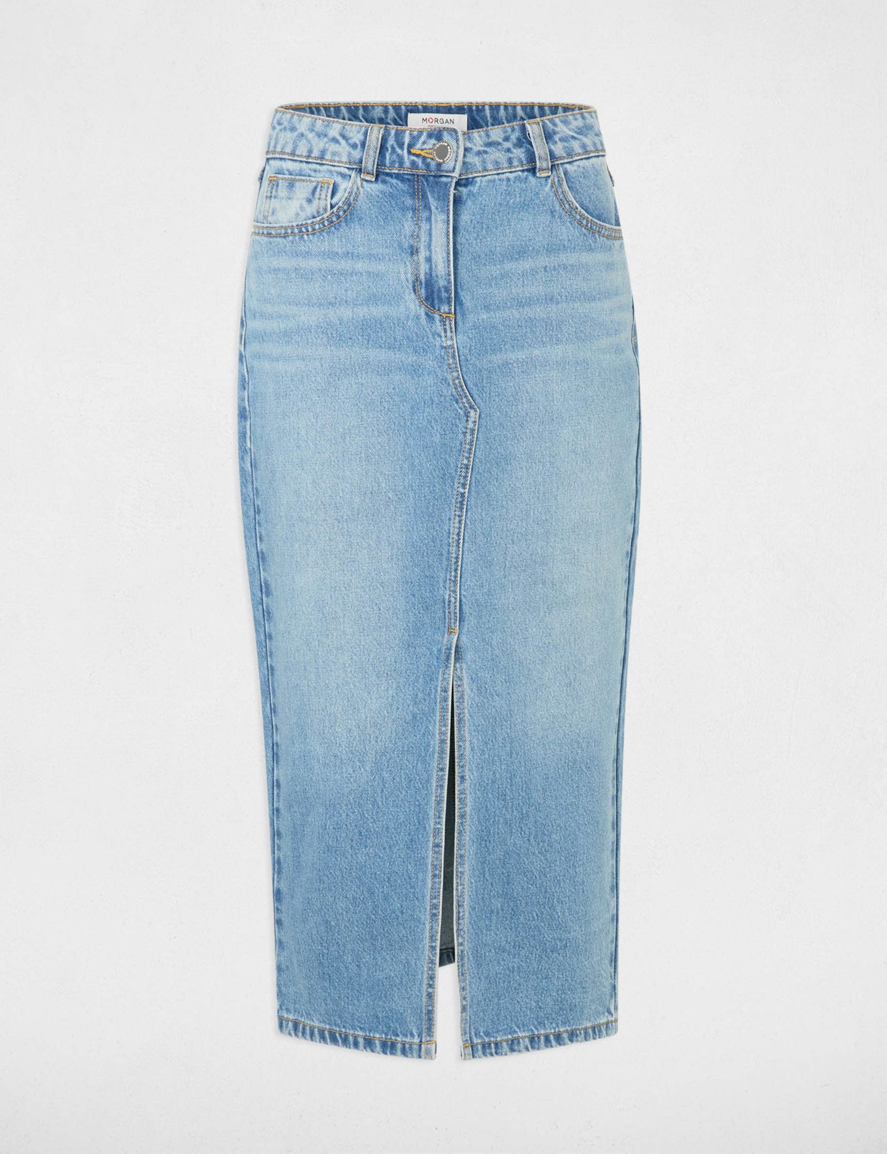 falda midi recta de vaquero denim stone mujer Falda midi recta de vaquero denim stone mujer