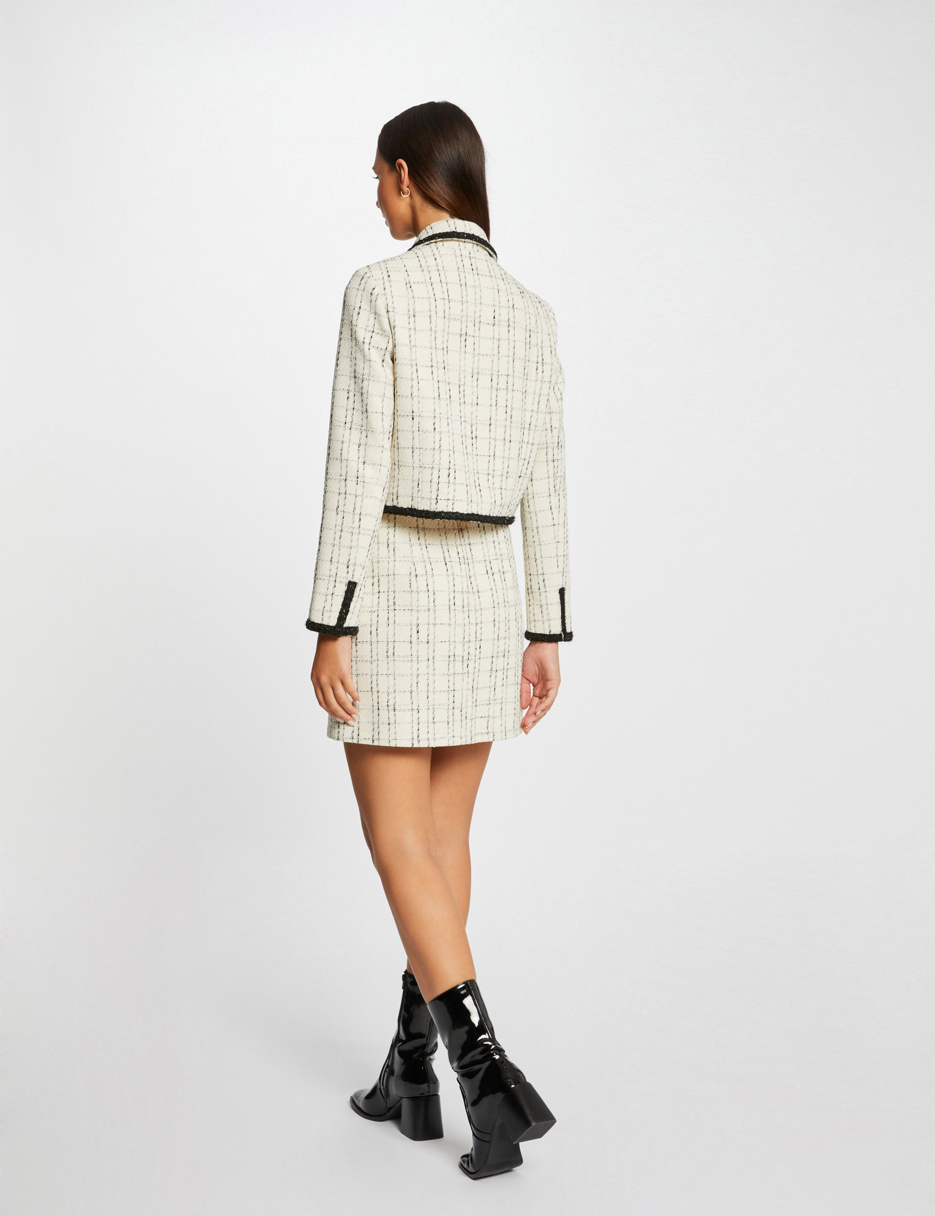 falda corta recta marfil mujer Falda corta recta marfil mujer