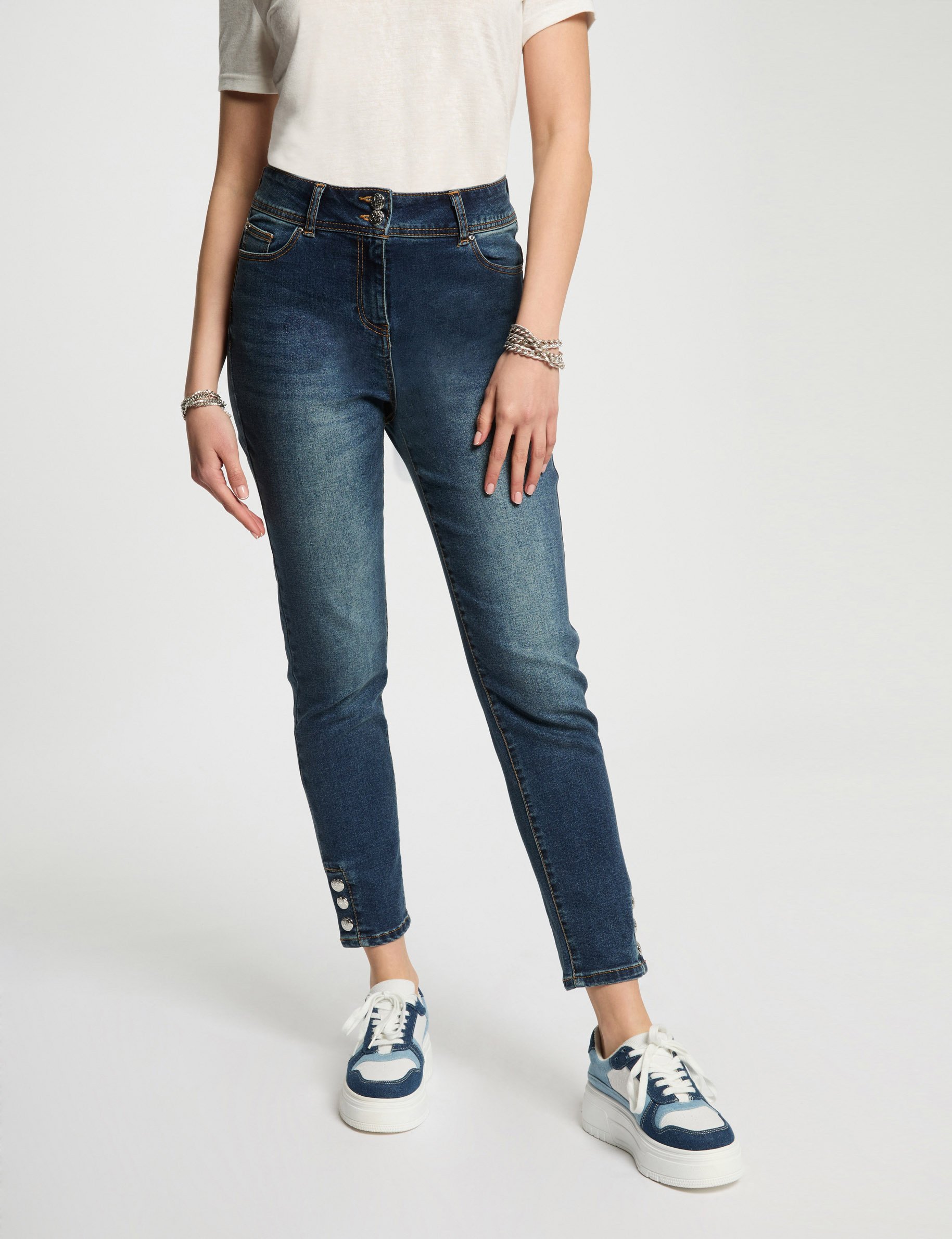 vaquero slim estilo corto denim stone mujer Vaquero slim estilo corto denim stone mujer
