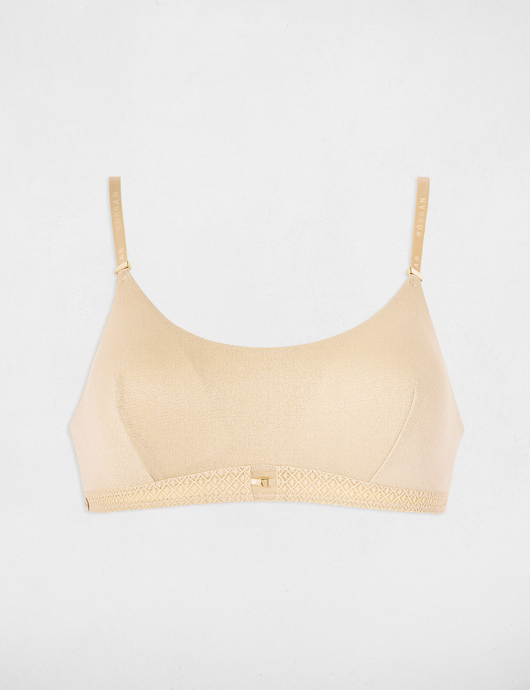 Sujetador tirantes finos beige mujer