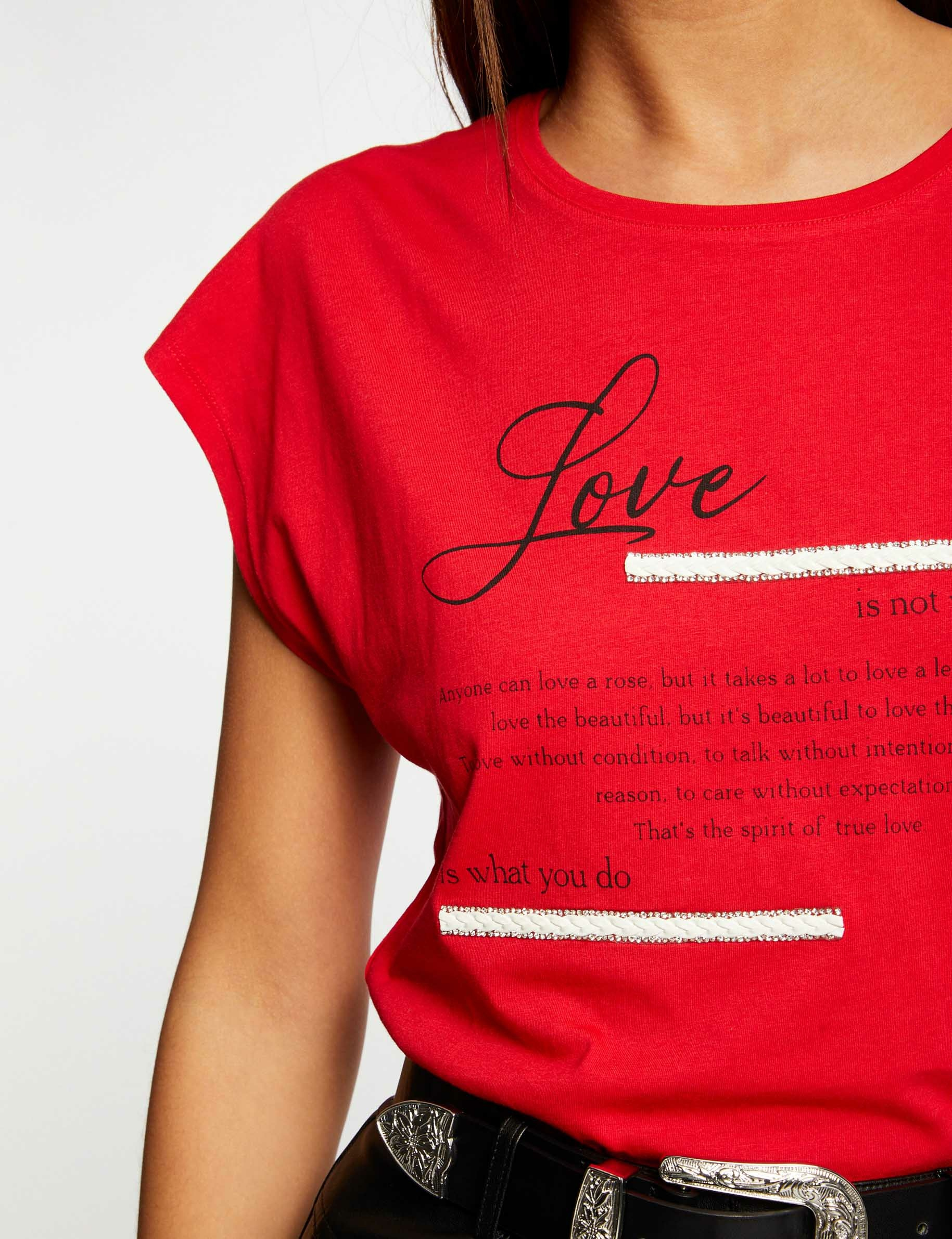 Camiseta de manga corta rojo mujer Camiseta de manga corta rojo mujer
