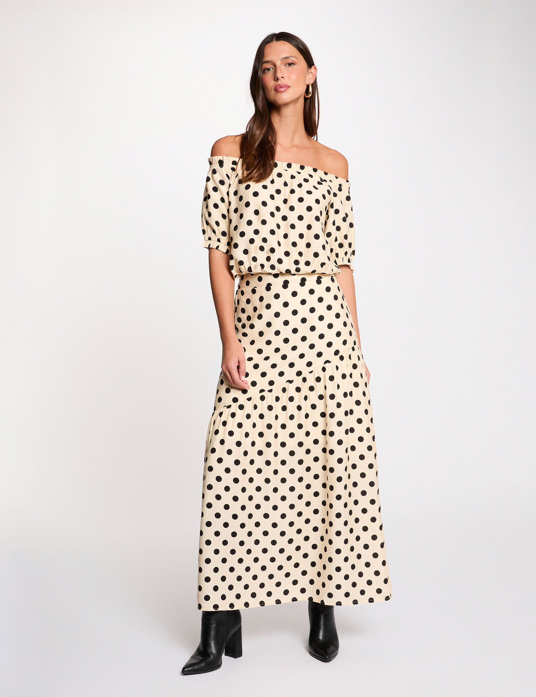 Falda larga ajustada multicolor mujer