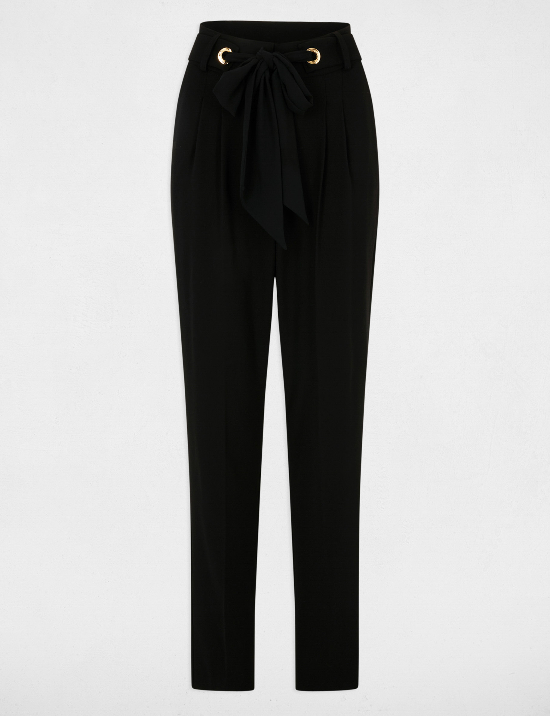 pantalon estrecho en pernera negro mujer Pantalón estrecho en pernera negro mujer