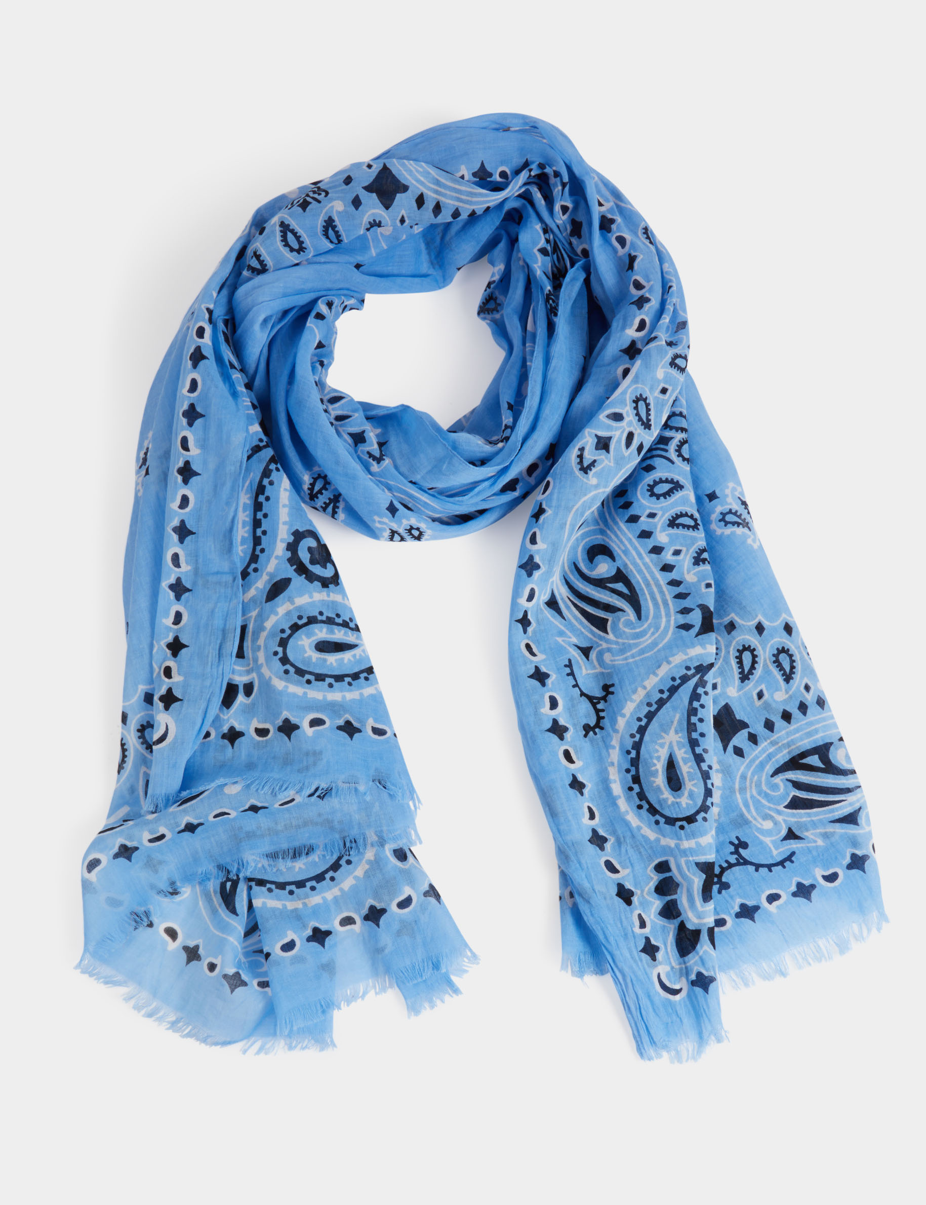 Pañuelo estampado bandana azul cielo mujer