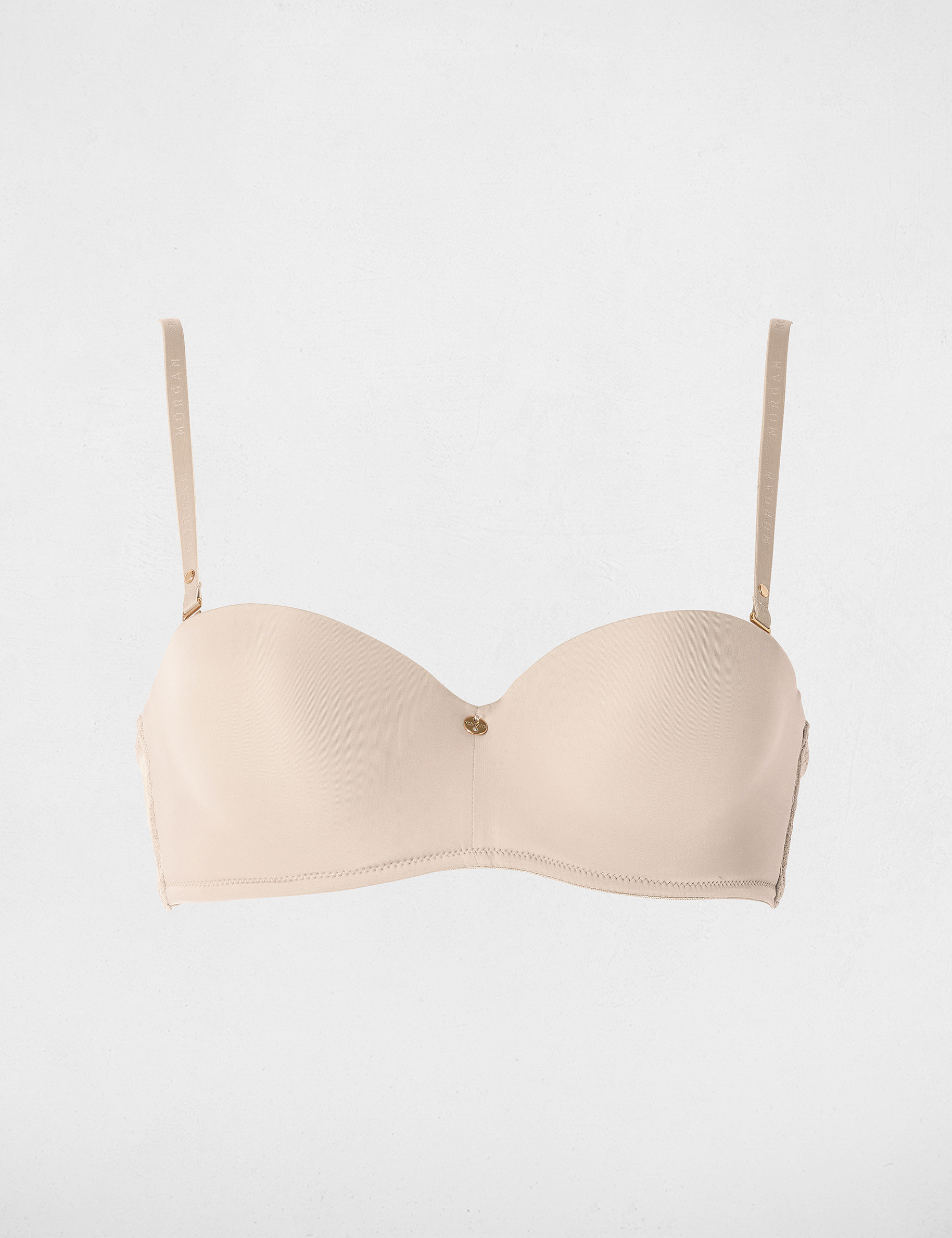 Sujetador con detalles de encaje beige mujer