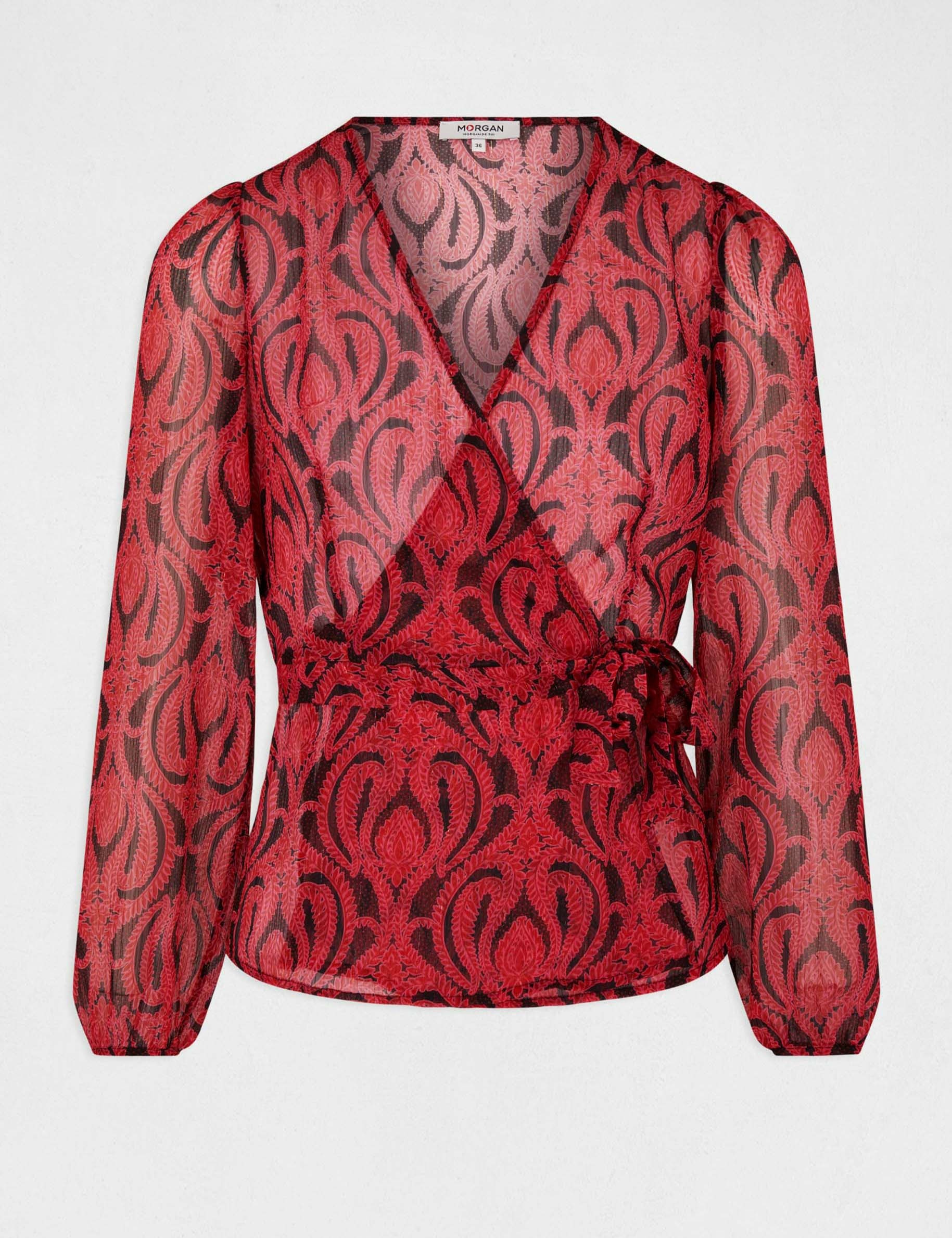 Blusa manga larga estampado abstracto multico mujer