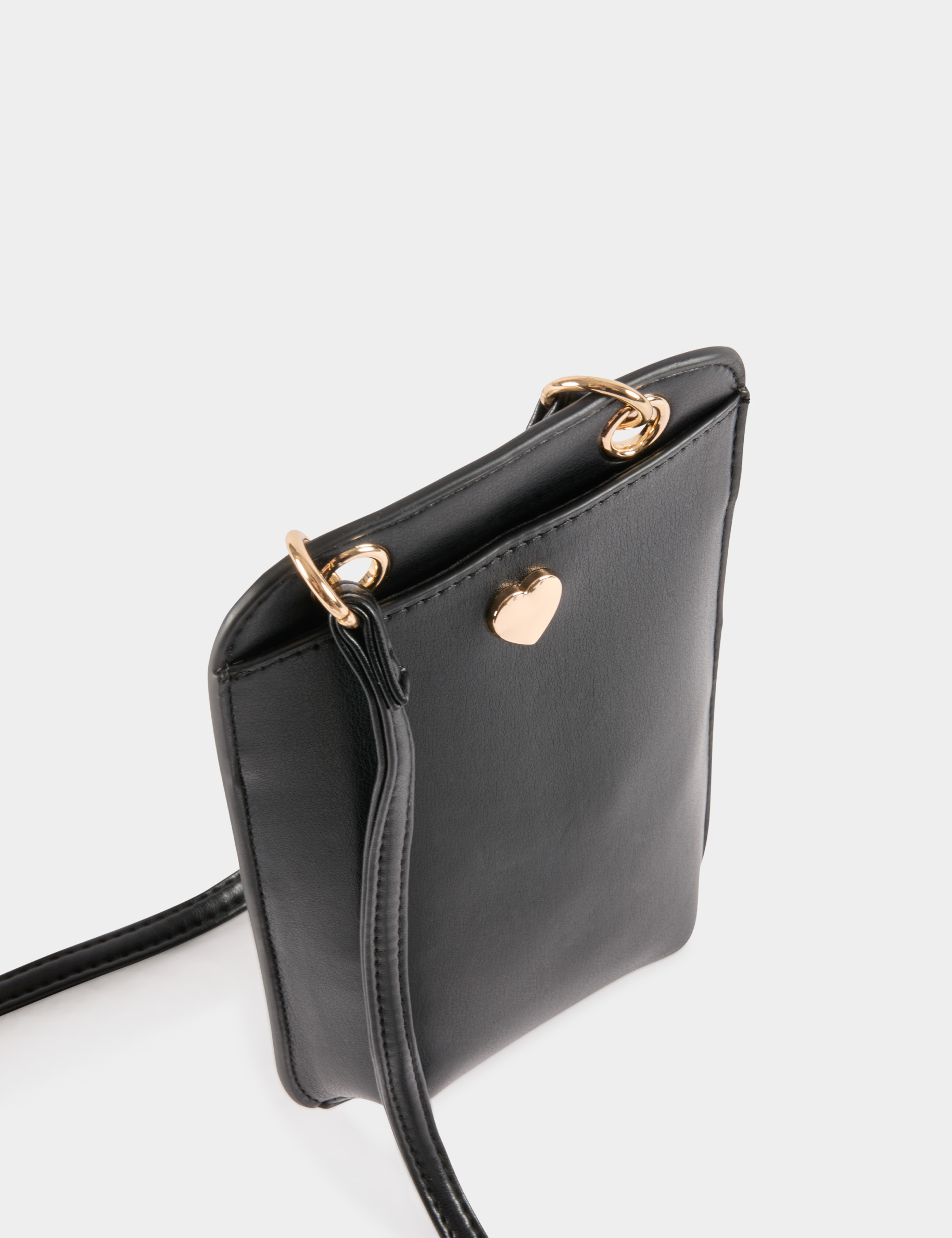 Bolso con hebilla coraz&oacute;n negro mujer