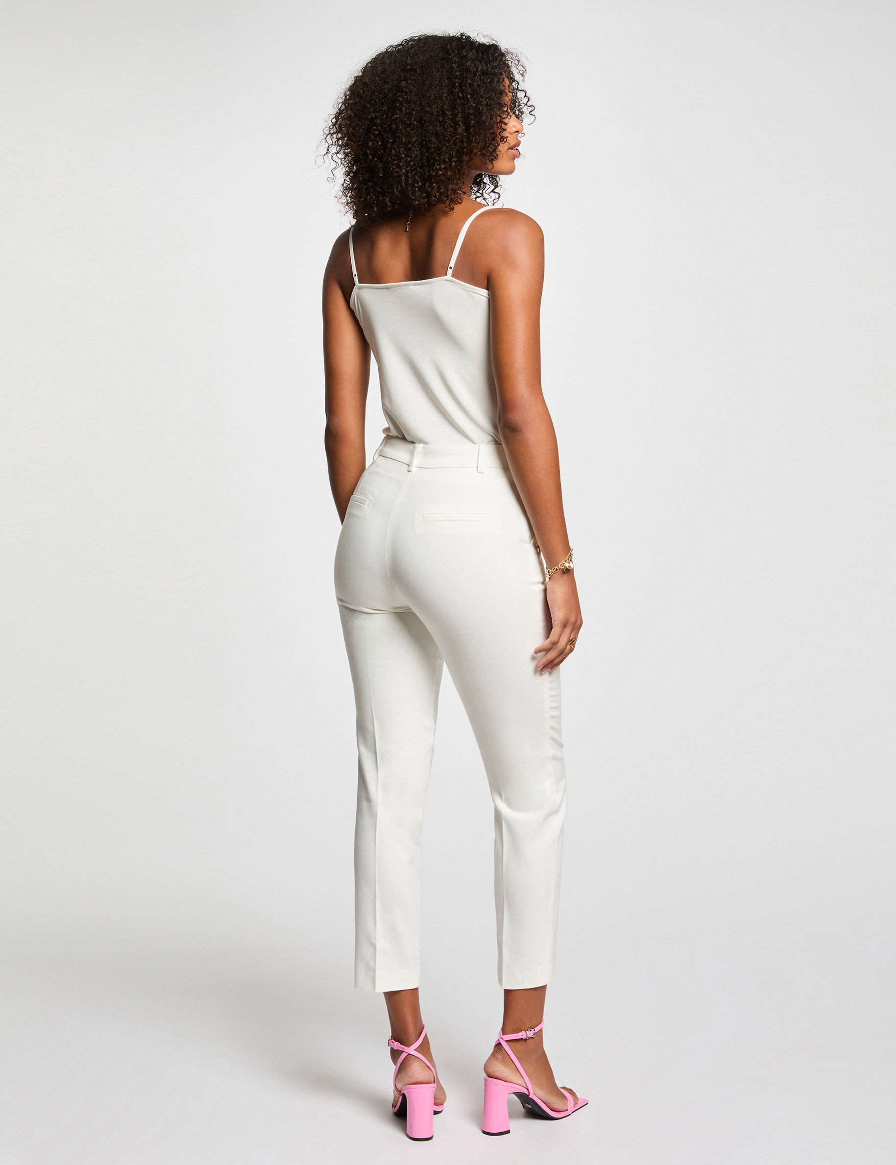 pantalon cigarette blanco mujer Pantalón cigarette blanco mujer