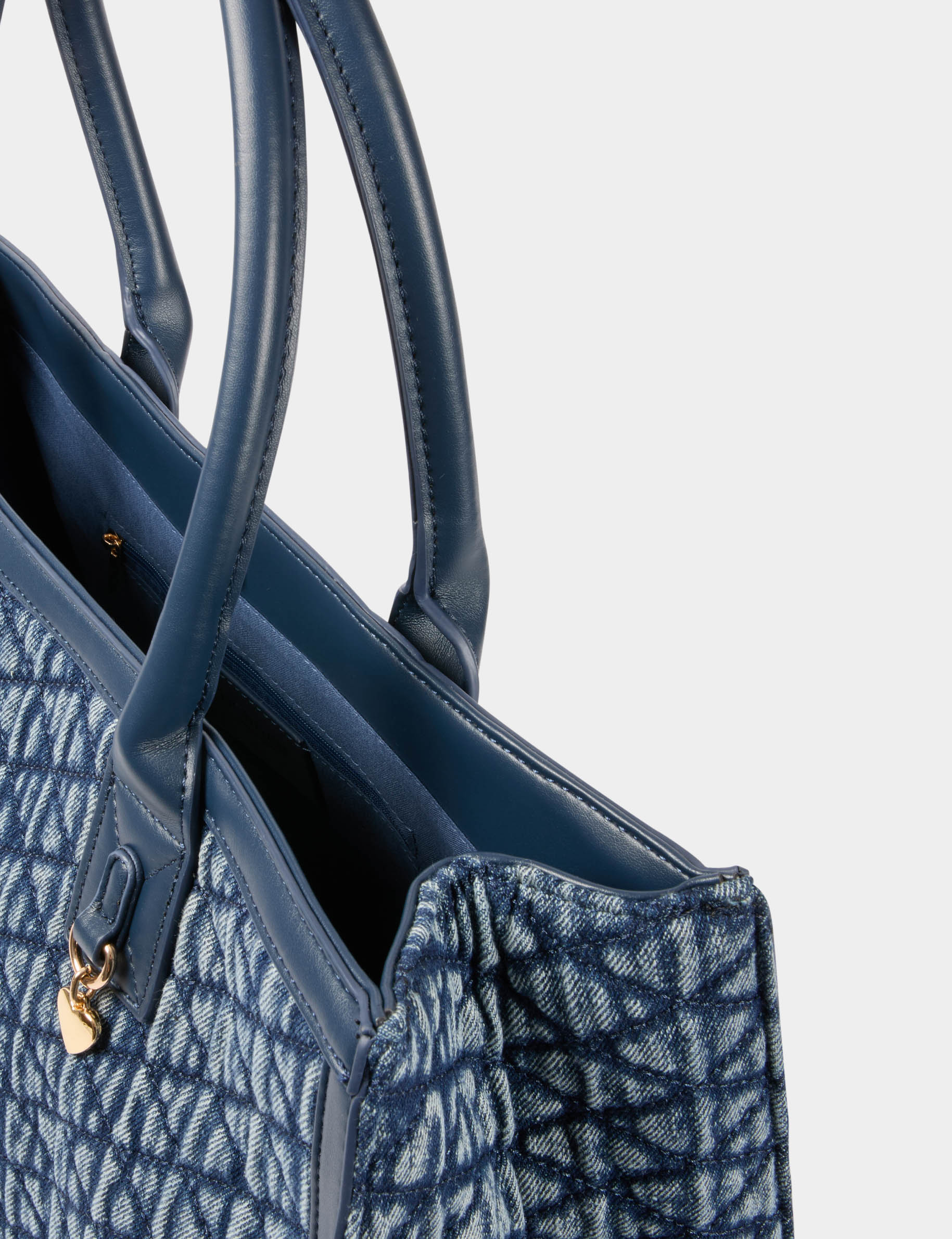 Bolso shopper acolchado denim stone mujer