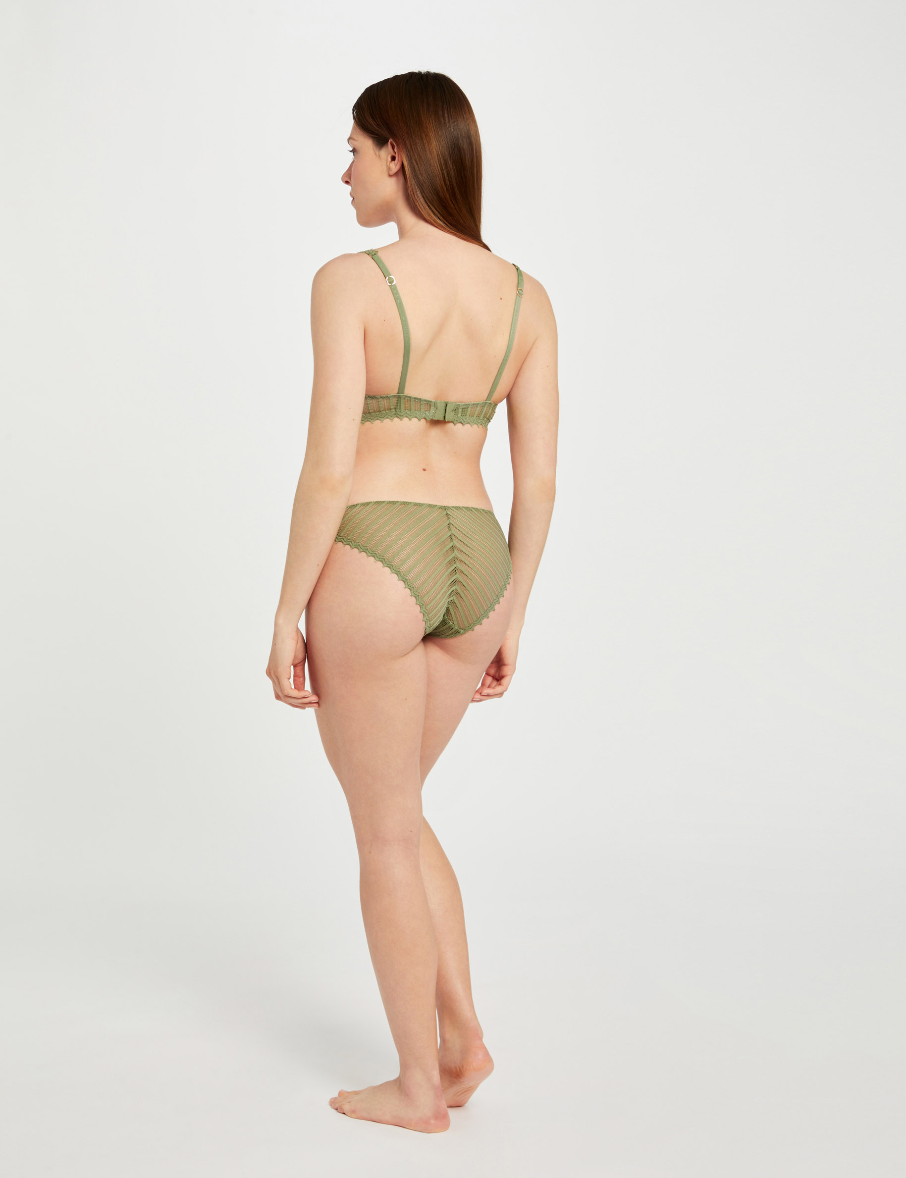 slip de encaje verde caqui mujer Slip de encaje verde caqui mujer