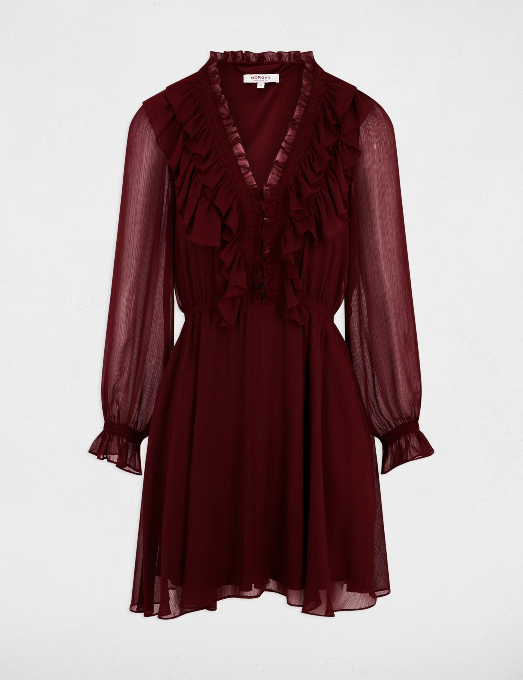 Vestido corto ajustado ciruela mujer