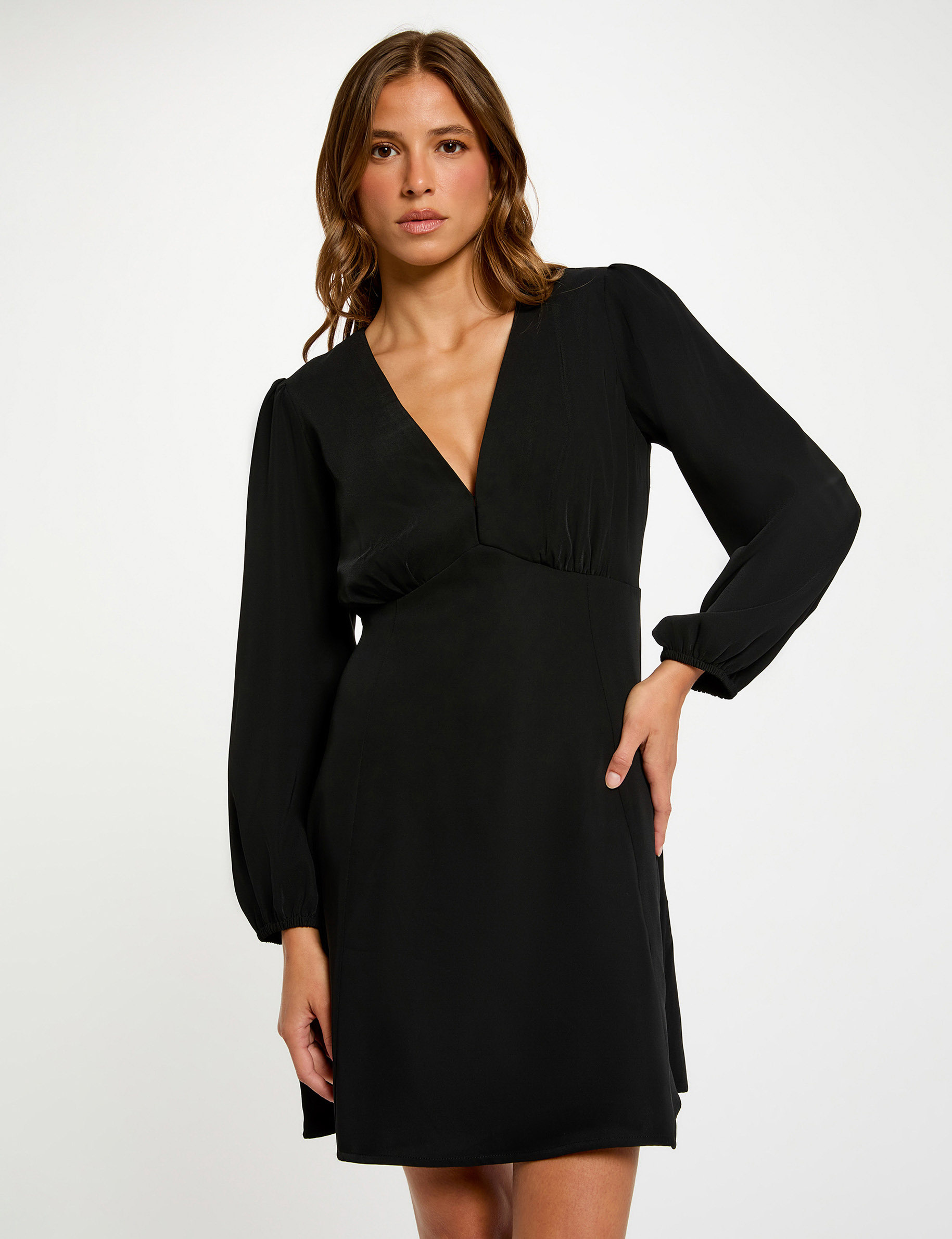 vestido corto evase negro mujer Vestido corto evasé negro mujer