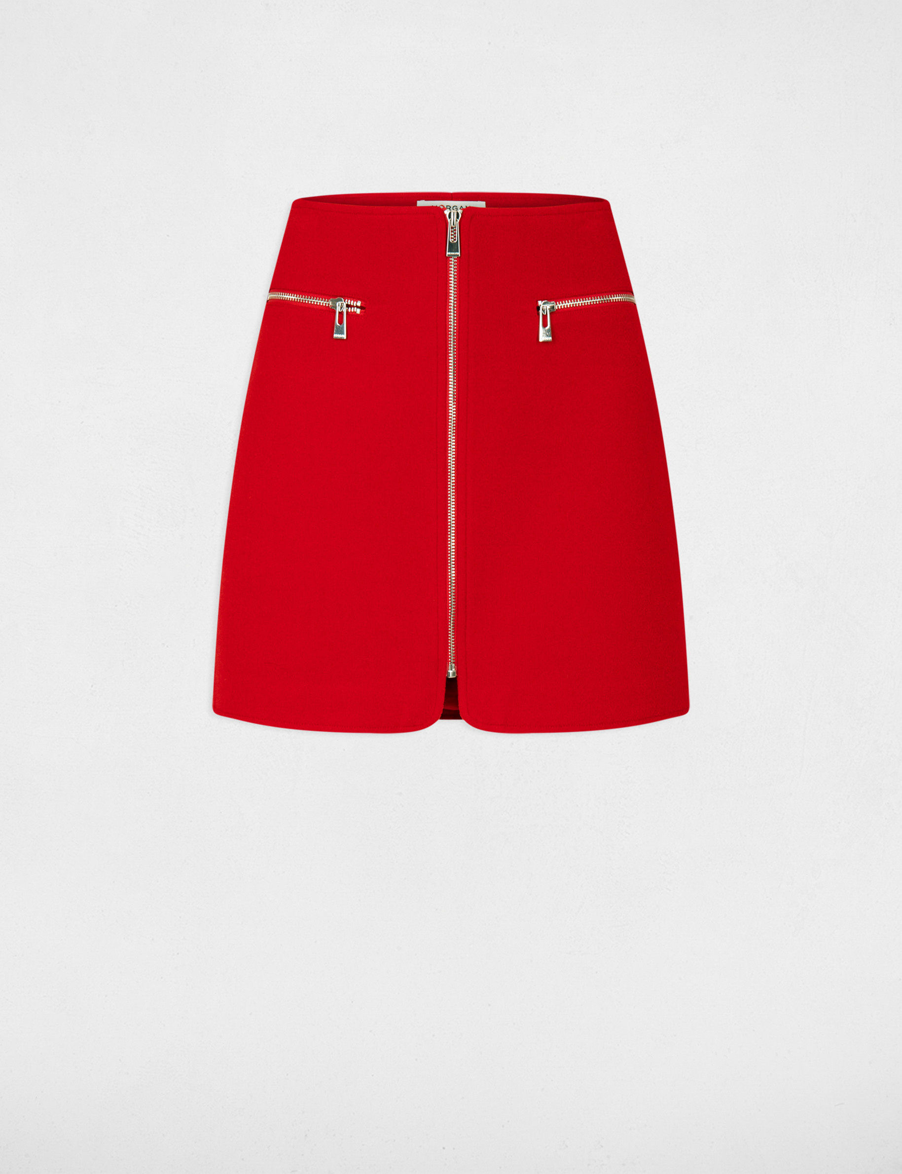 falda recta con cremallera rojo mujer Falda recta con cremallera rojo mujer