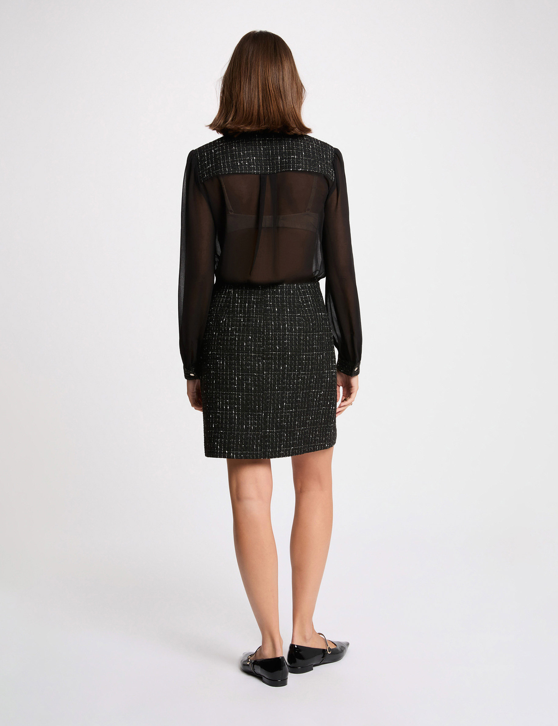 Vestido corto bicolor negro mujer