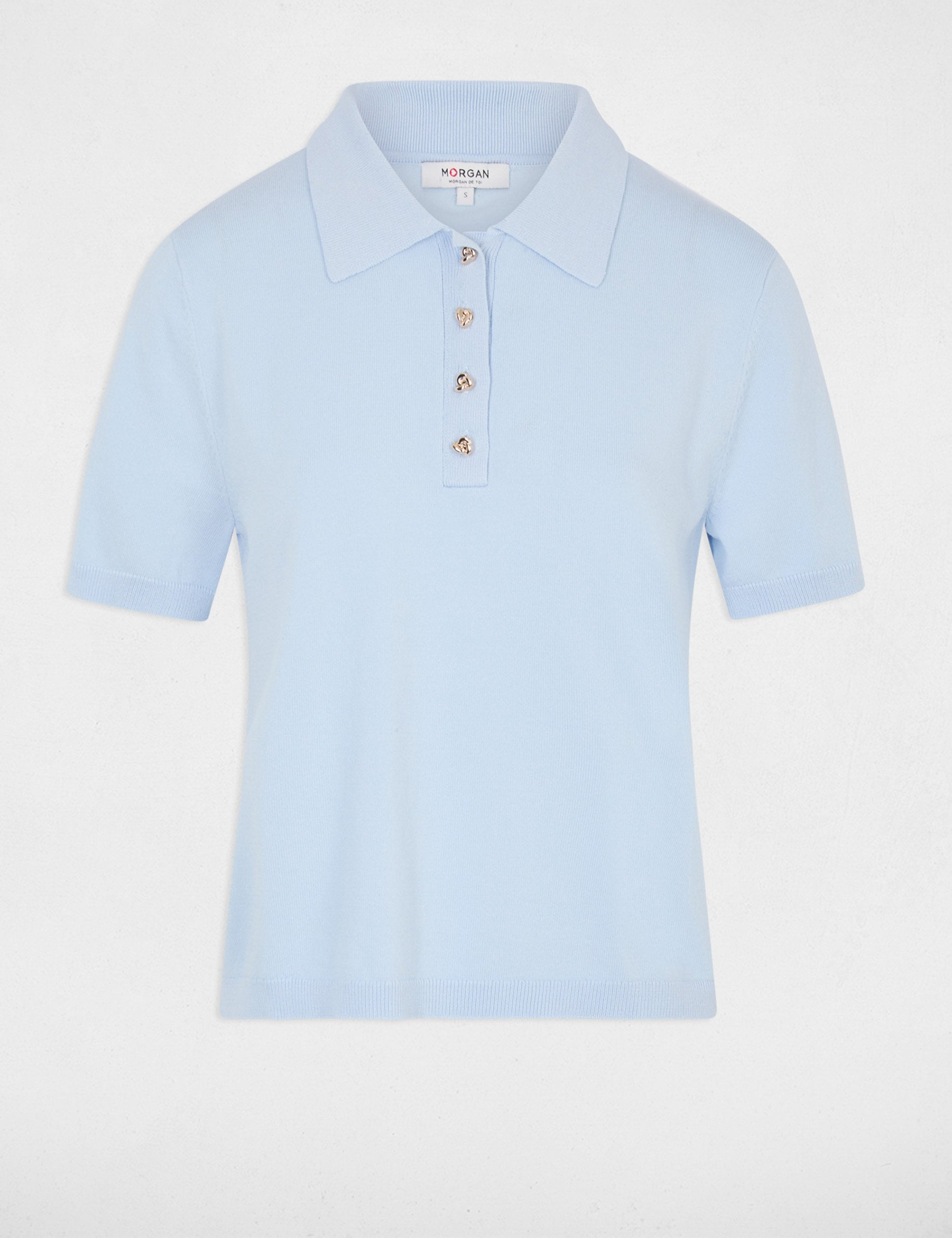 Jersey con cuello vuelto azul cielo mujer