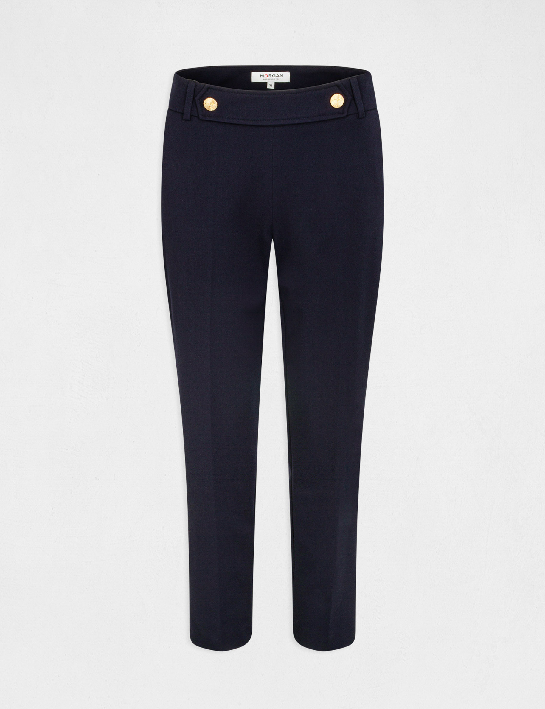 pantalon de traje ajustado estilo corto marino mujer Pantalón de traje ajustado estilo corto marino mujer