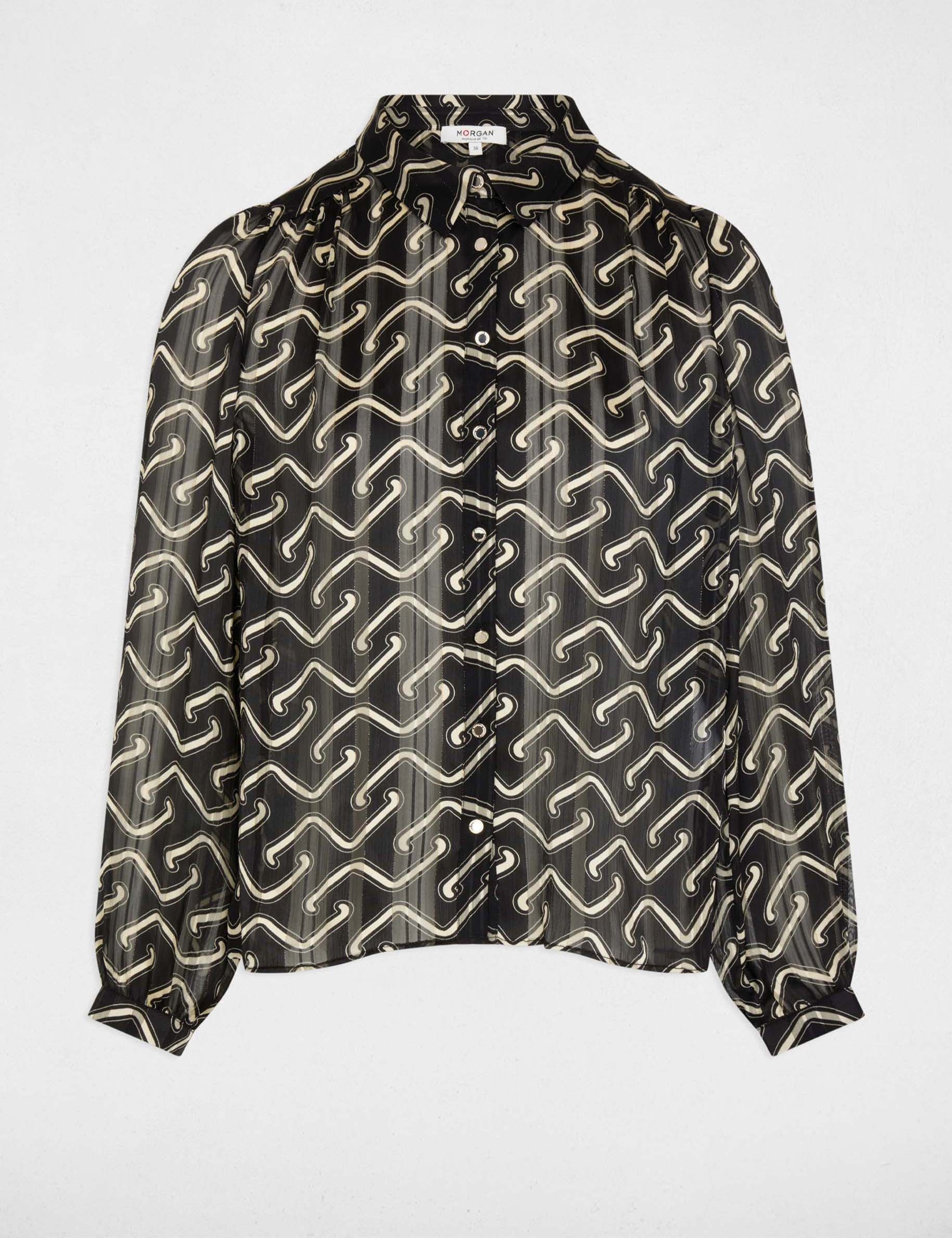 Camisa de gasa estampada multicolor mujer