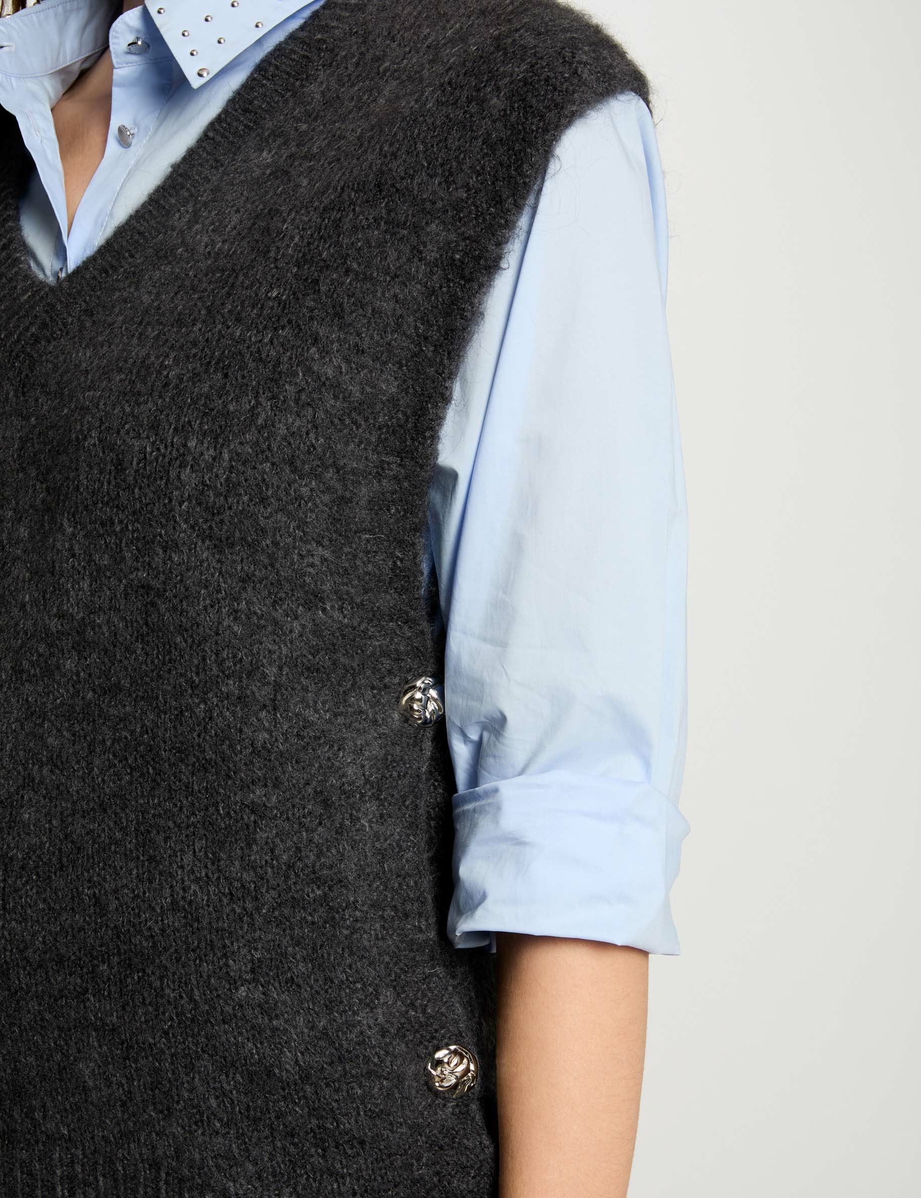 jersey sin mangas gris oscuro mujer Jersey sin mangas gris oscuro mujer