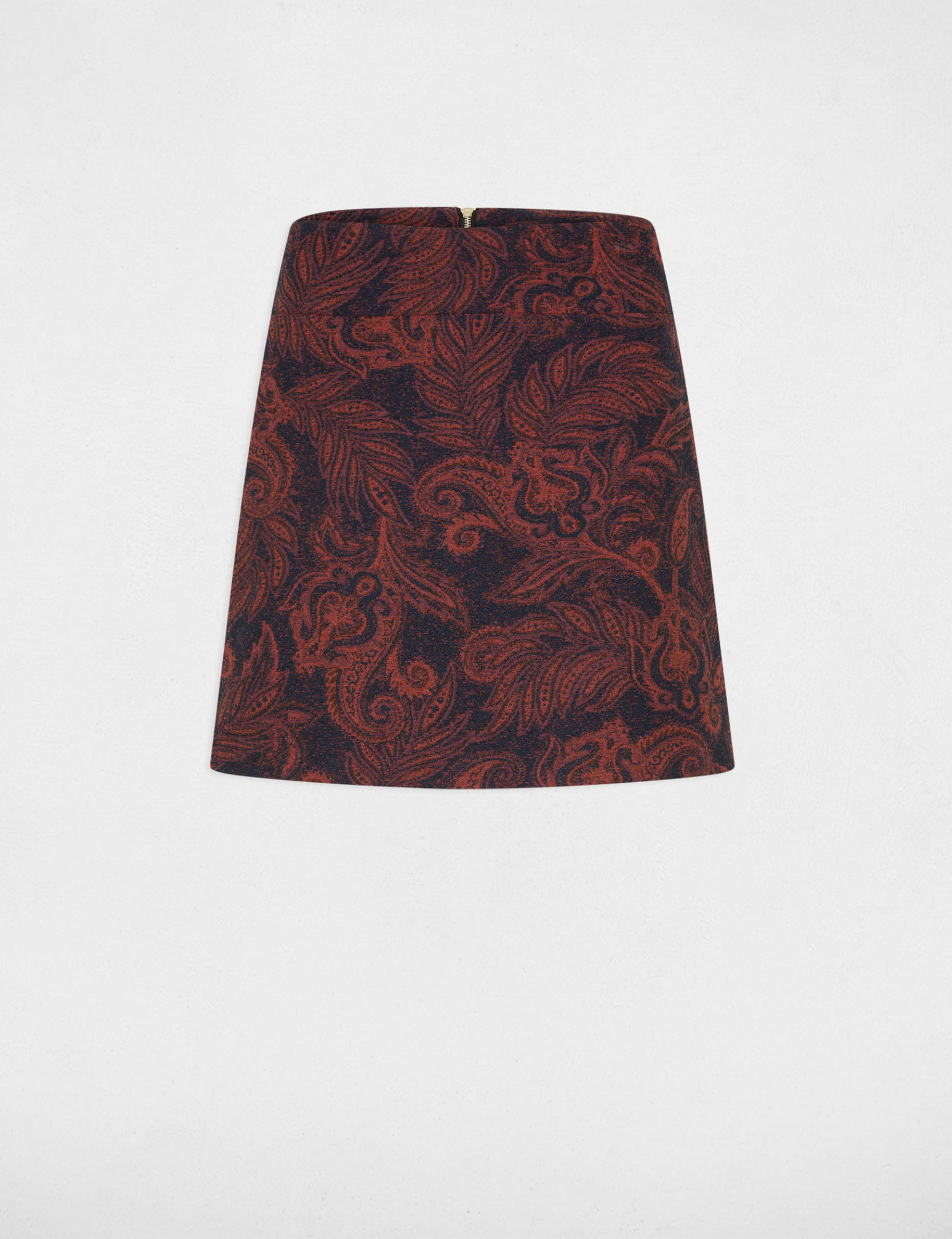 Falda corta de tiro alto multicolor mujer