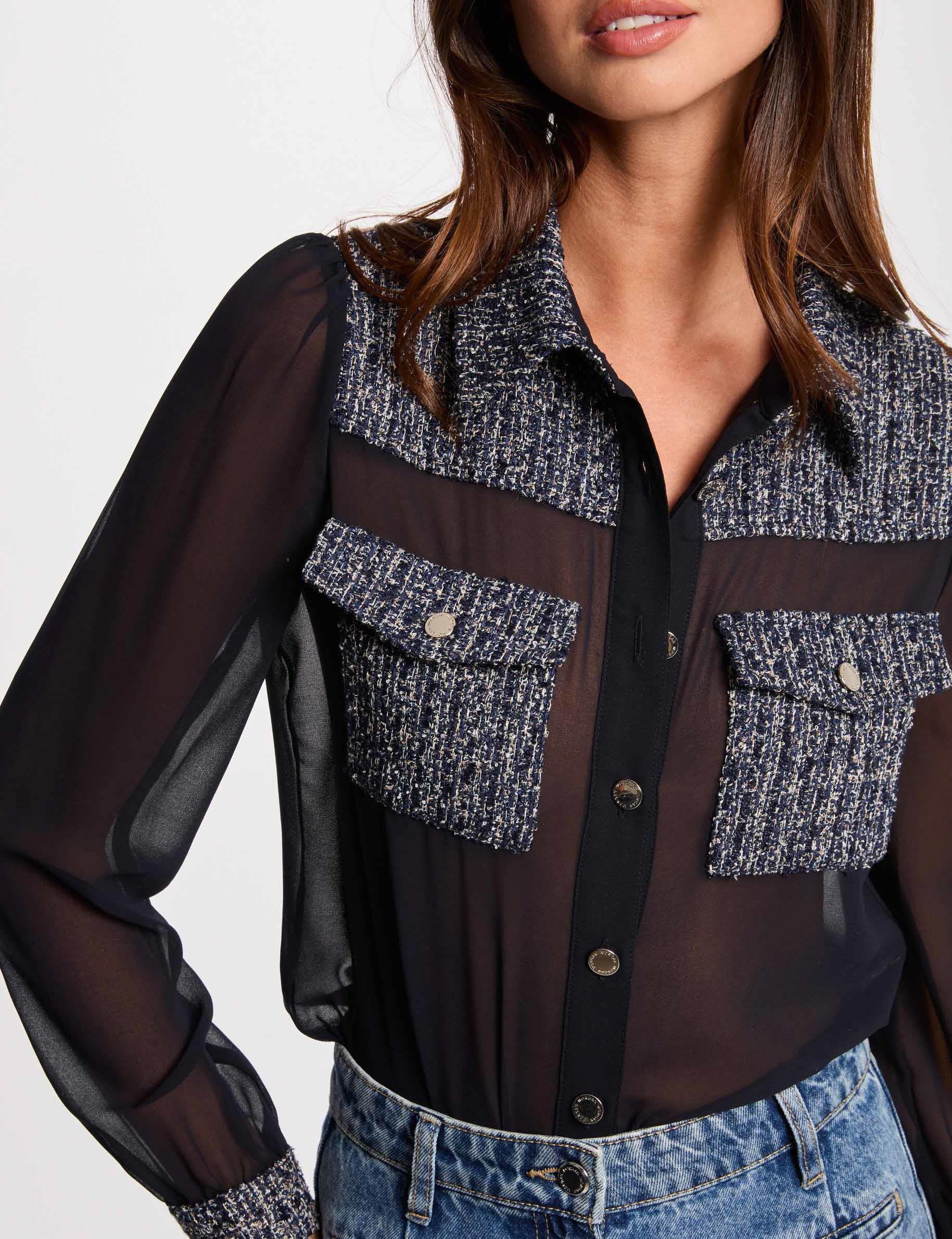 camisa manga larga azul marino mujer Camisa manga larga azul marino mujer