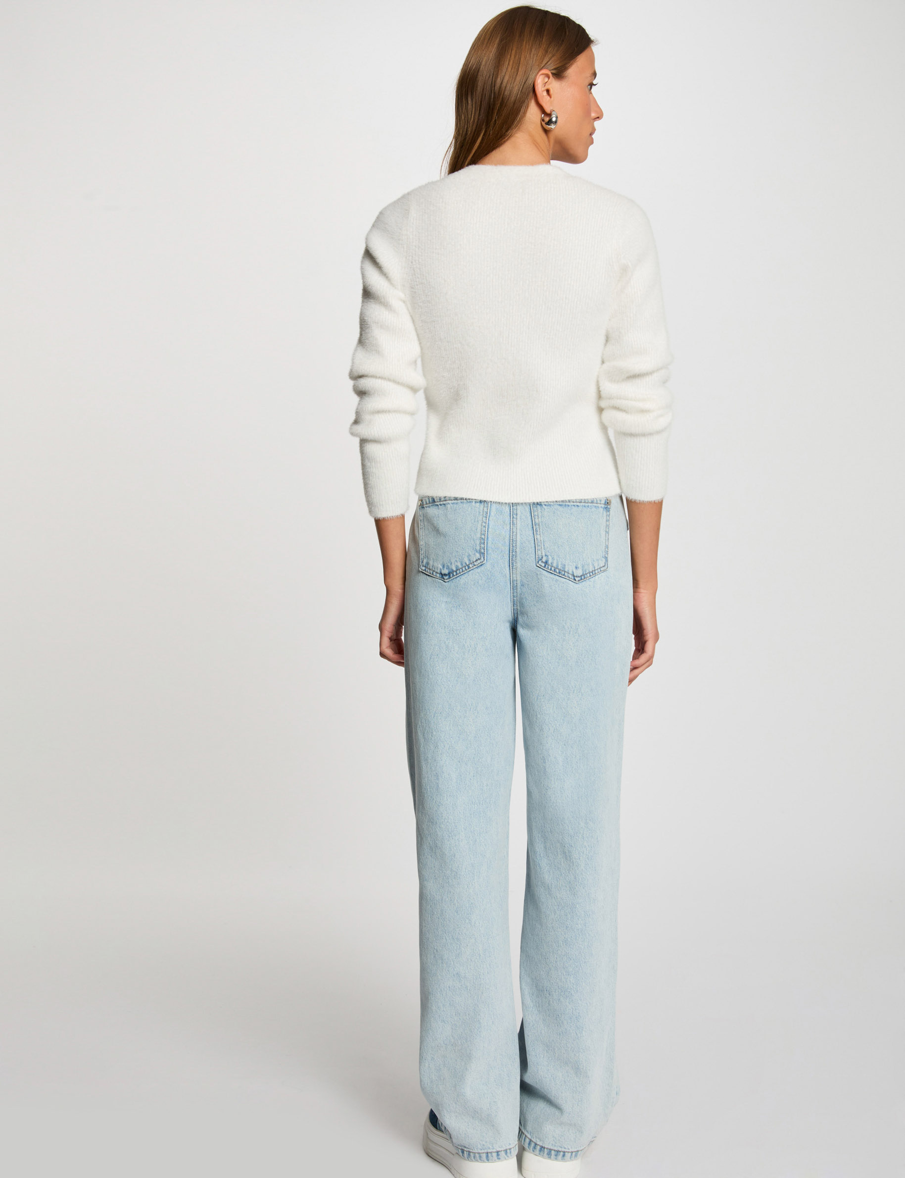 cardigan manga larga blanco mujer Cárdigan manga larga blanco mujer