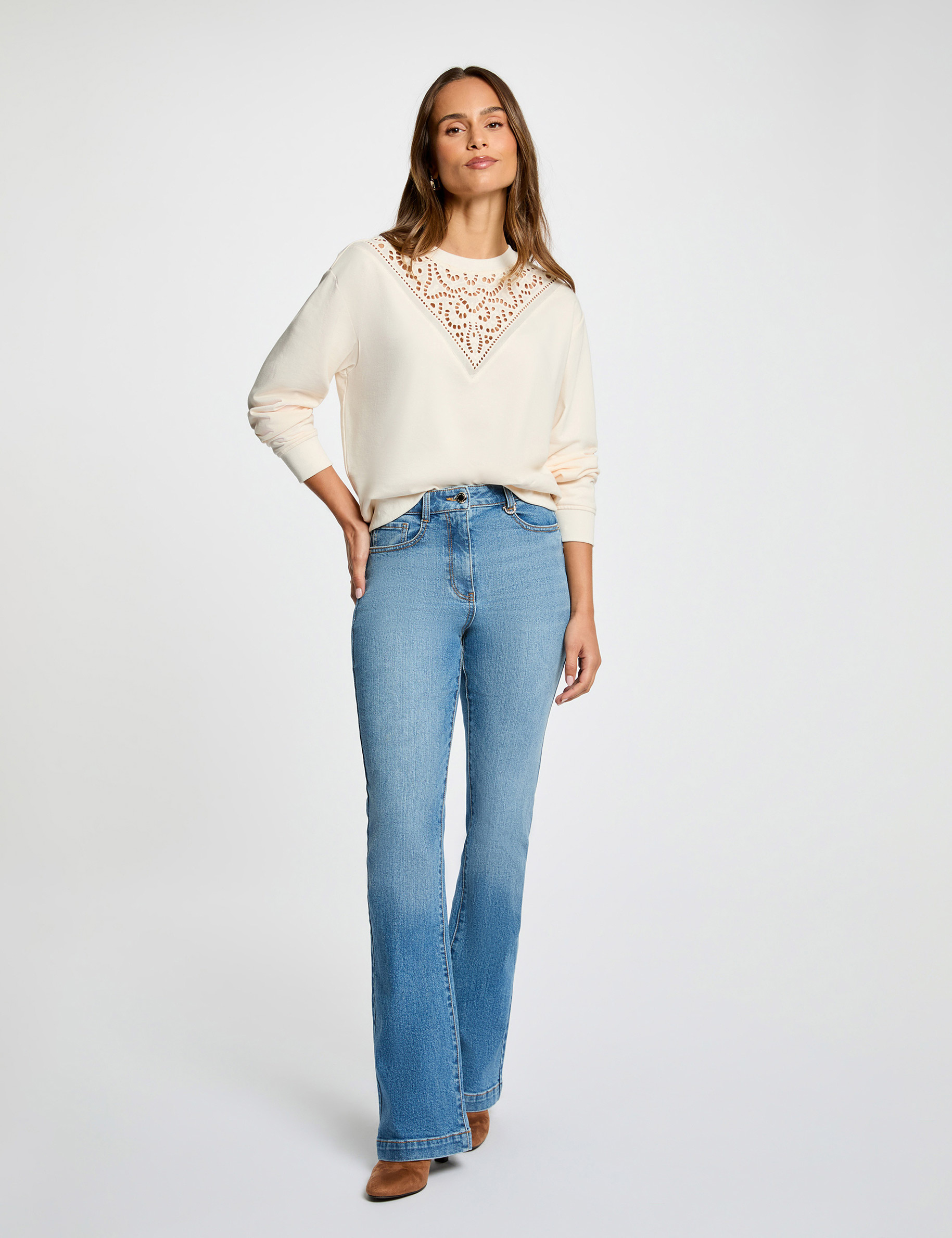 Vaqueros bootcut denim stone mujer