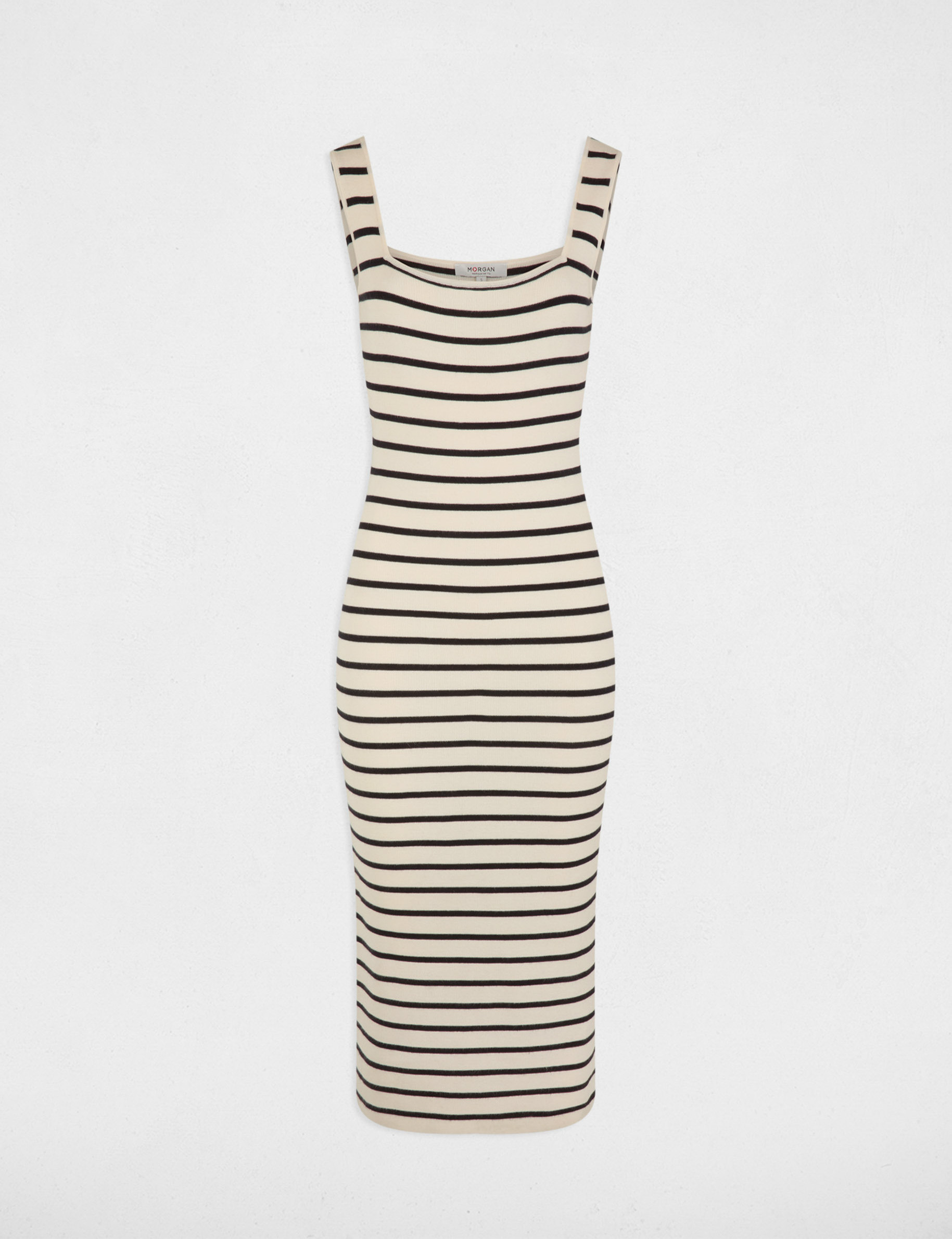 vestido punto largo ajustado crudo mujer Vestido punto largo ajustado crudo mujer