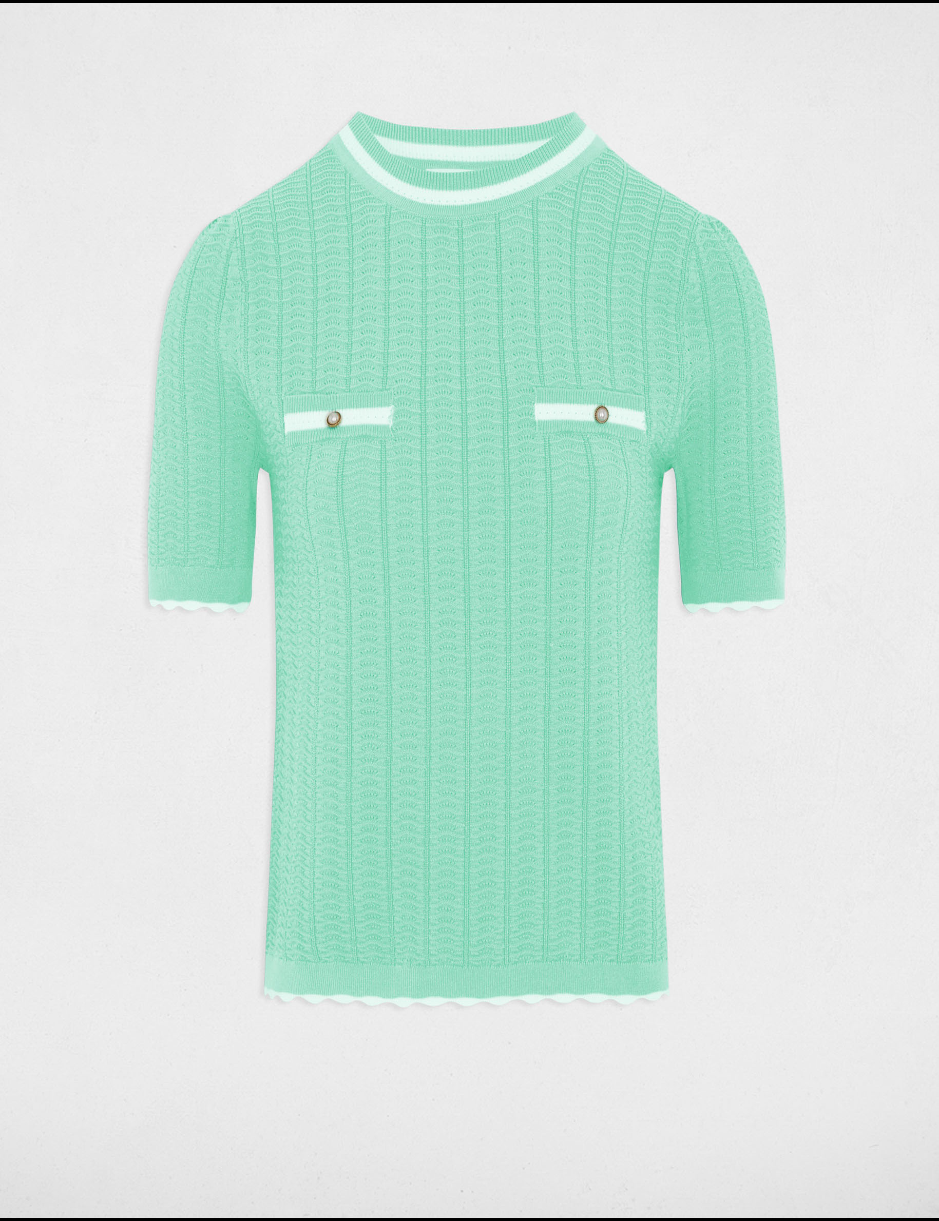 Jersey manga corta verde menta mujer