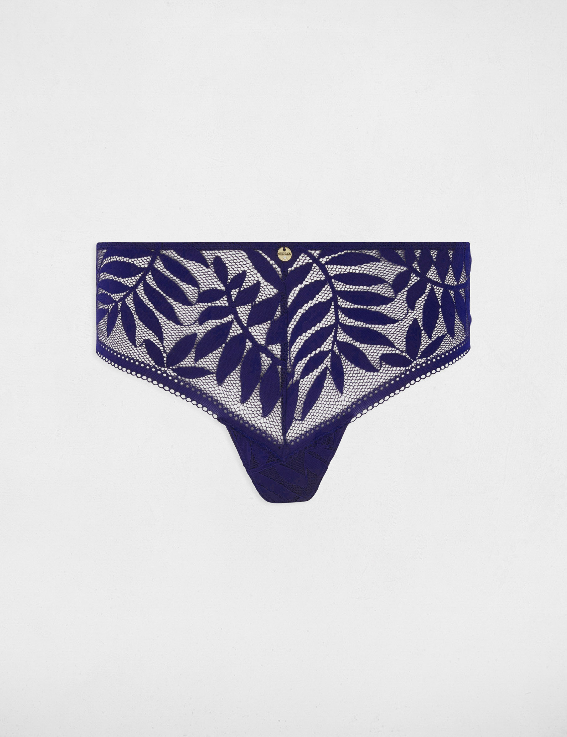 Shorty de encaje azul marino mujer