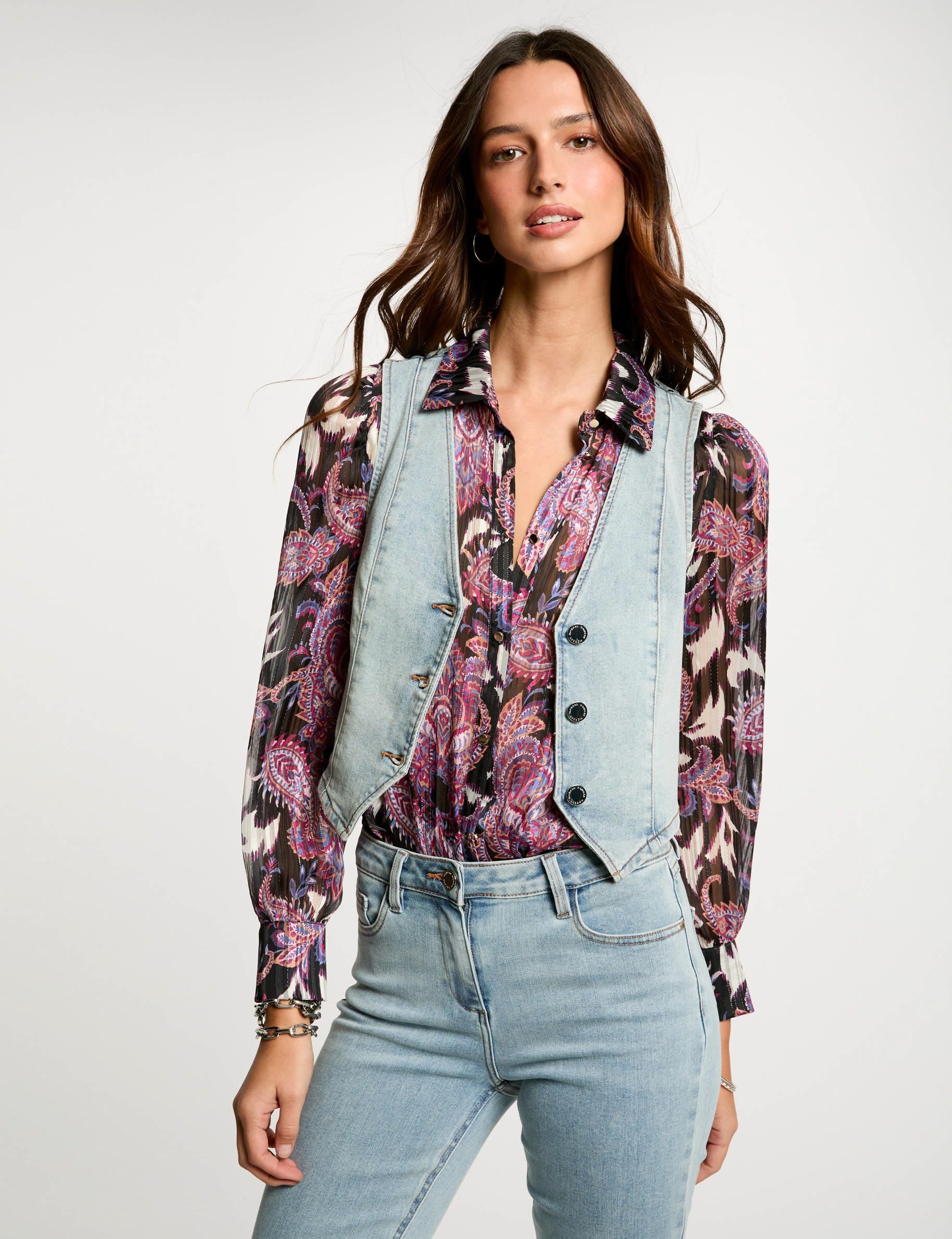 top sin mangas vaquero denim descolorido mujer Top sin mangas vaquero denim descolorido mujer