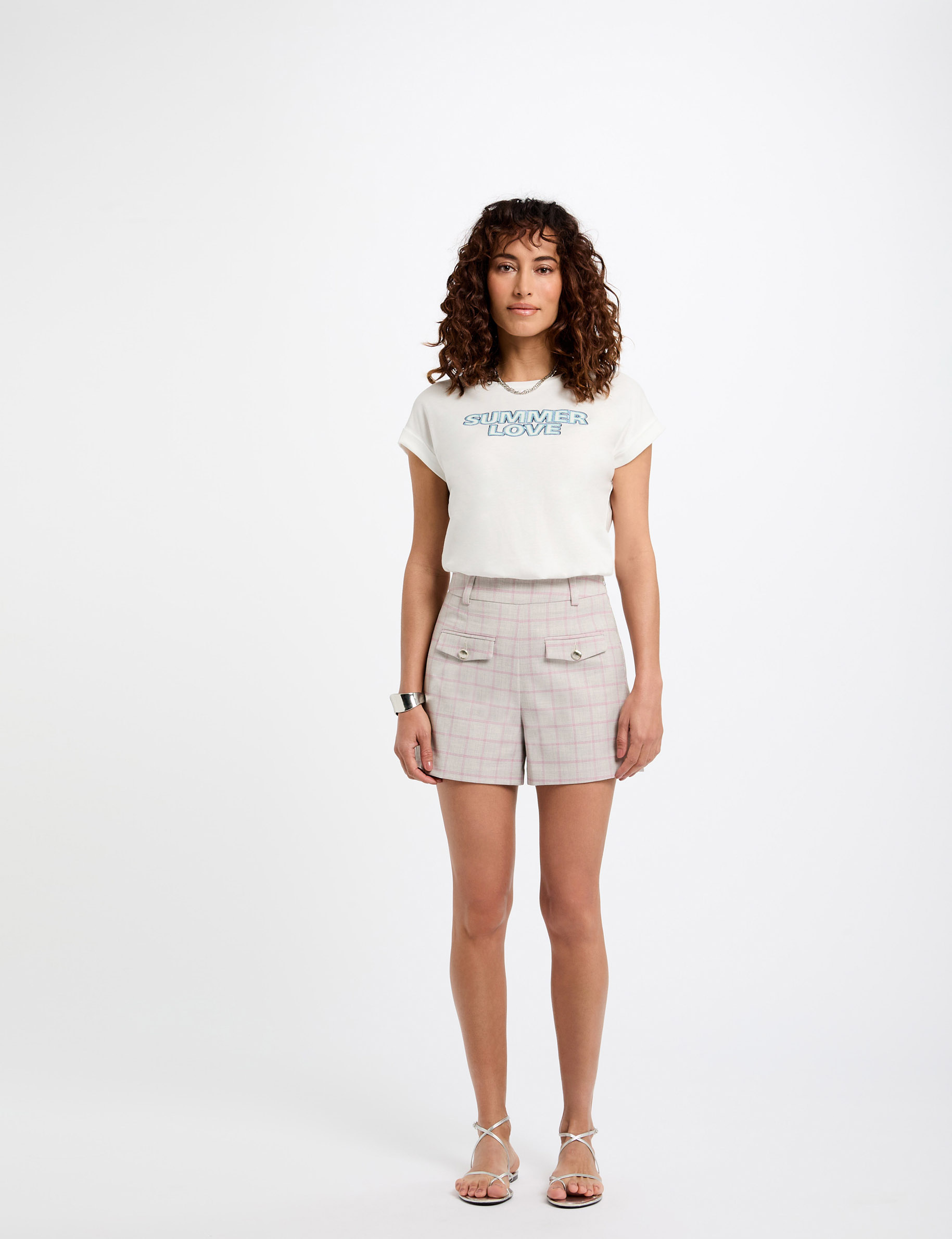 short talle alto estampado multicolor mujer Short talle alto estampado multicolor mujer