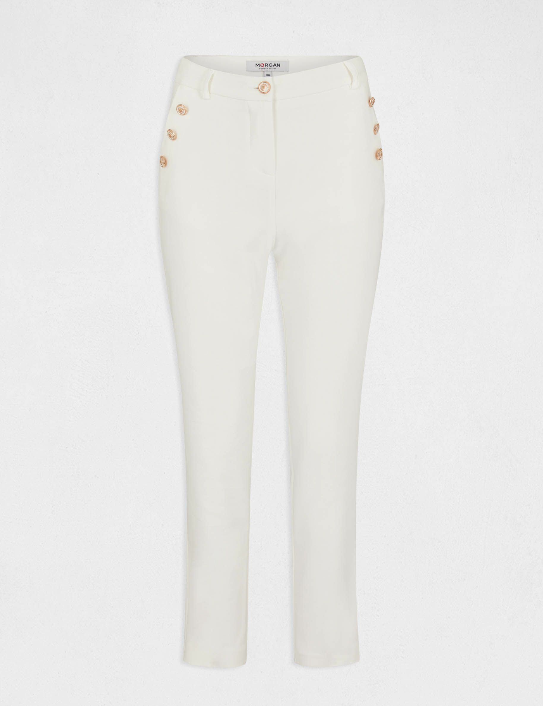 Pantalón ajustado estilo corto crudo mujer Pantalón ajustado estilo corto crudo mujer