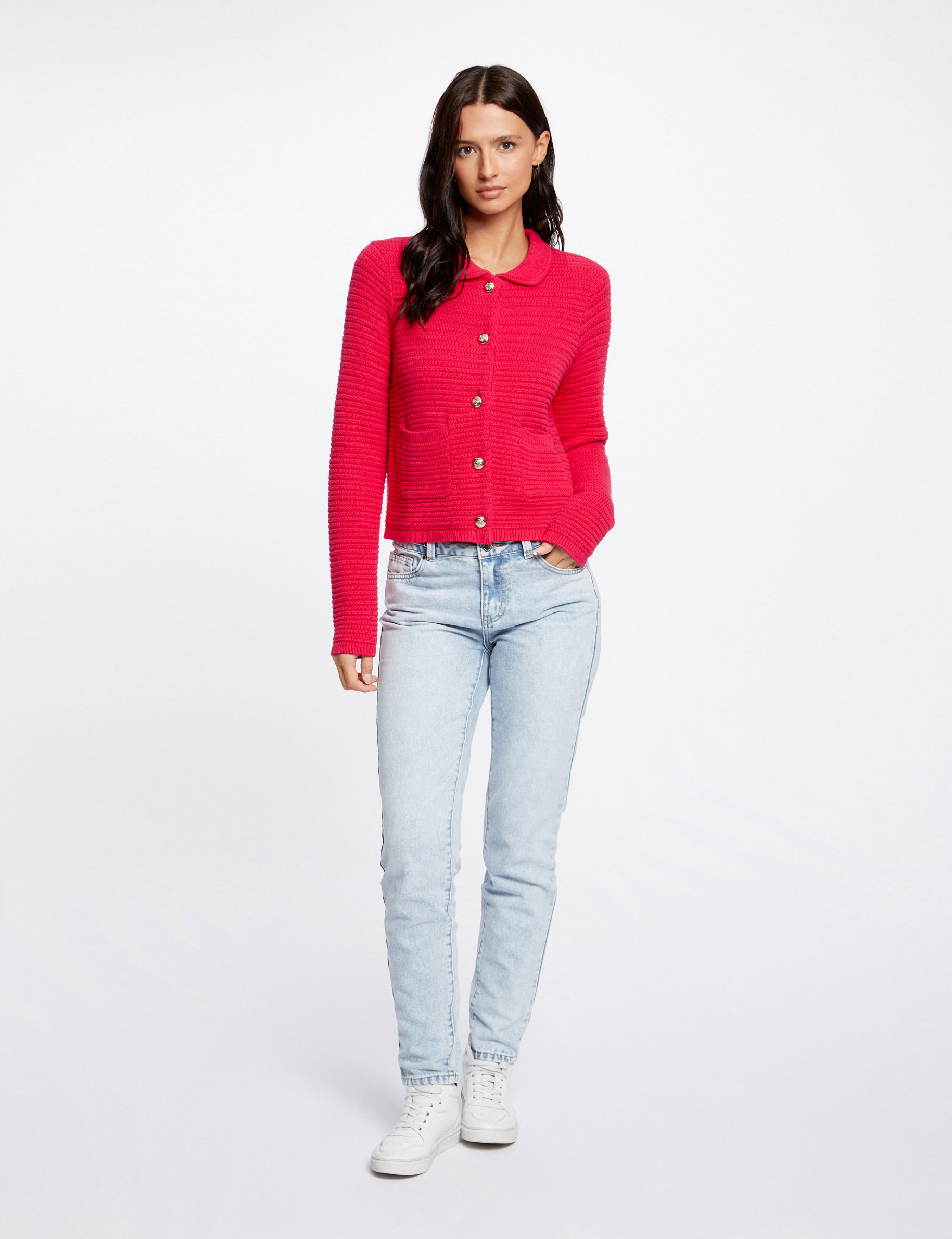Cardigan Femme Long Col V Manches Longues - Morgan, Style Décontracté