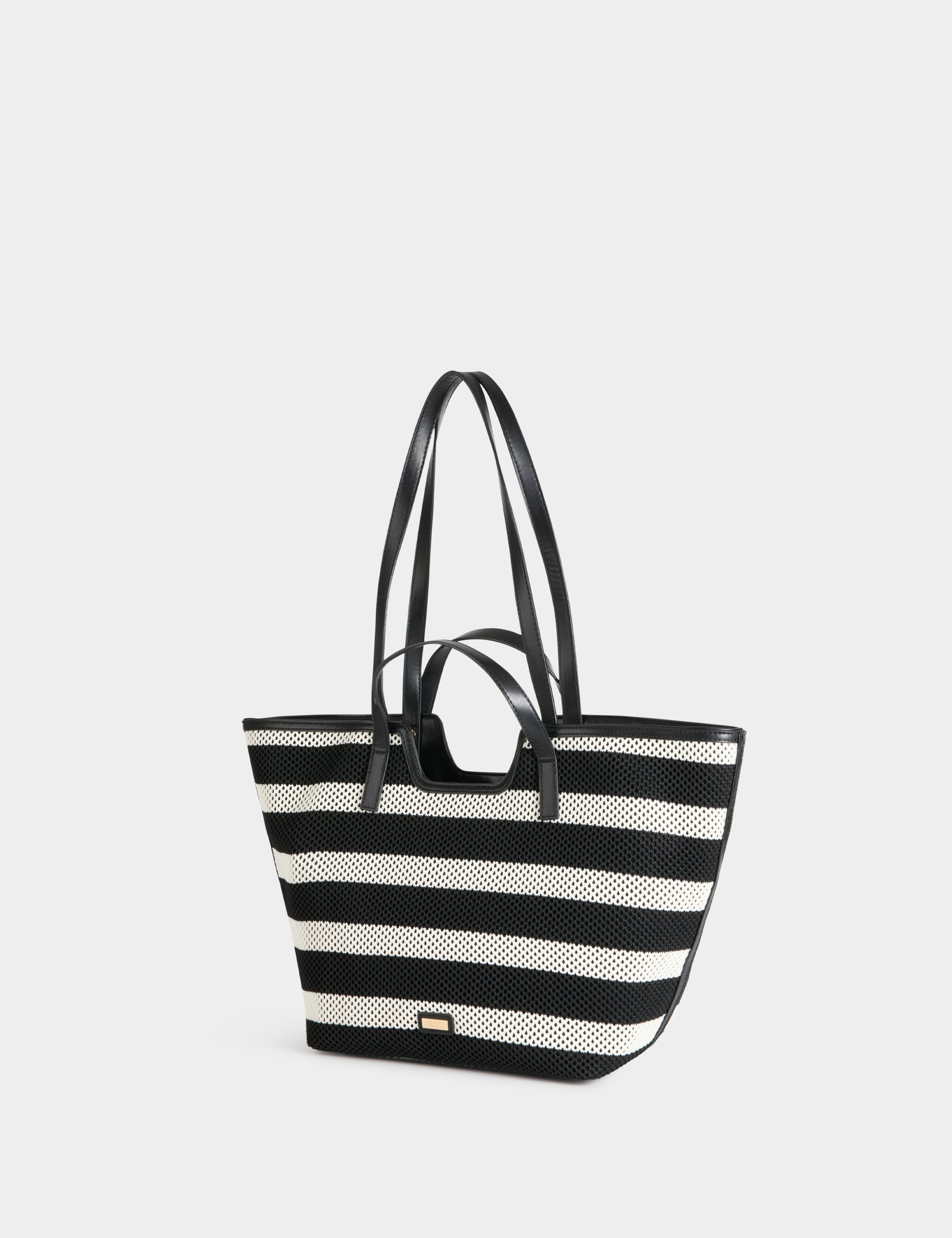 Bolso tote tejido blanco mujer