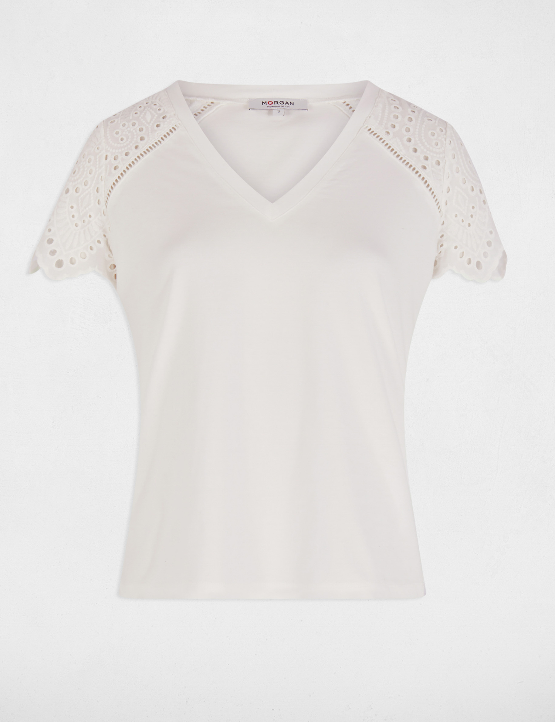 Camiseta manga corta blanco mujer