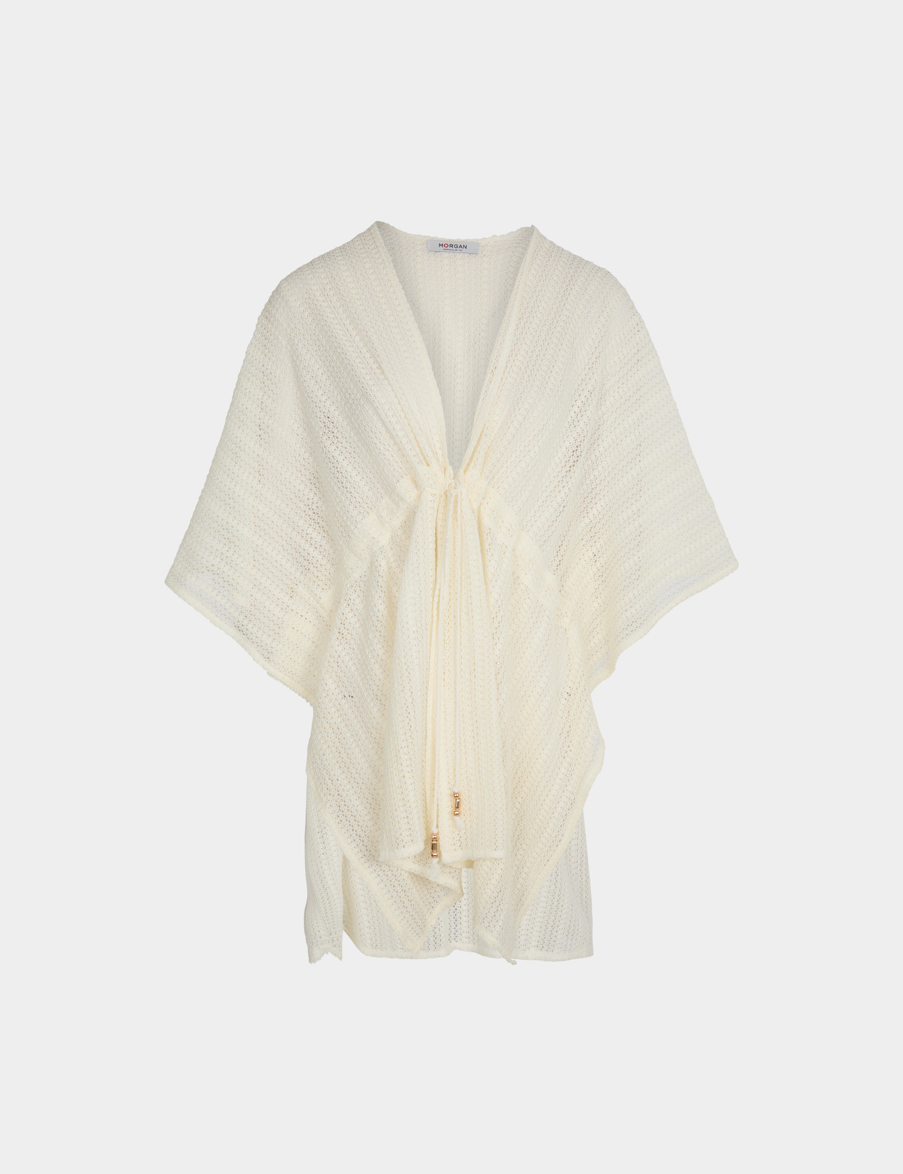 Poncho cuello v blanco mujer